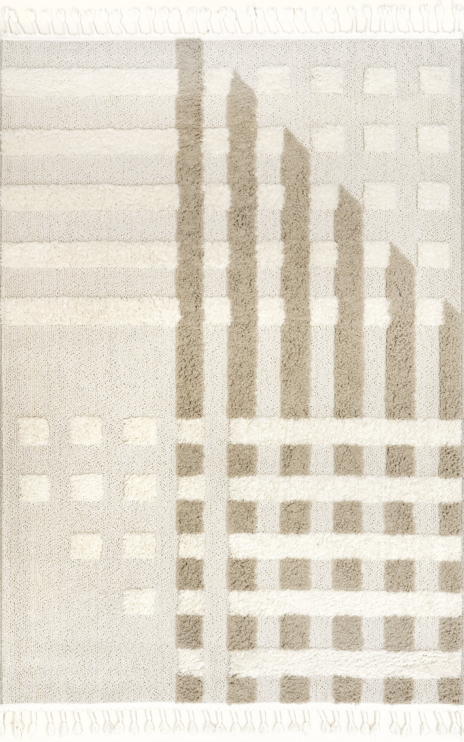 Dasia Handmade Ivory Broken Stripes Area Rug - Soft & Durable Non-Slip Living Room Rug for Bedroom, Nursery, or Office Decor