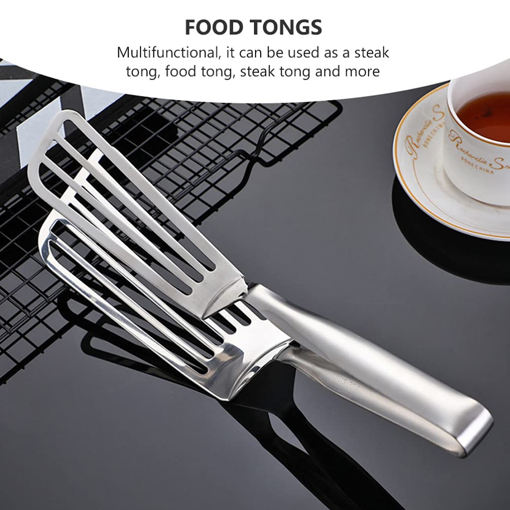 Premium Stainless Steel Fish Spatula & Turner - Heavy Duty Metal Cooking Tongs for Grilling, Flipping Pancakes, Cast Iron Skillet - Perfect for BBQ, Buffet Serving & Professional Kitchen Use