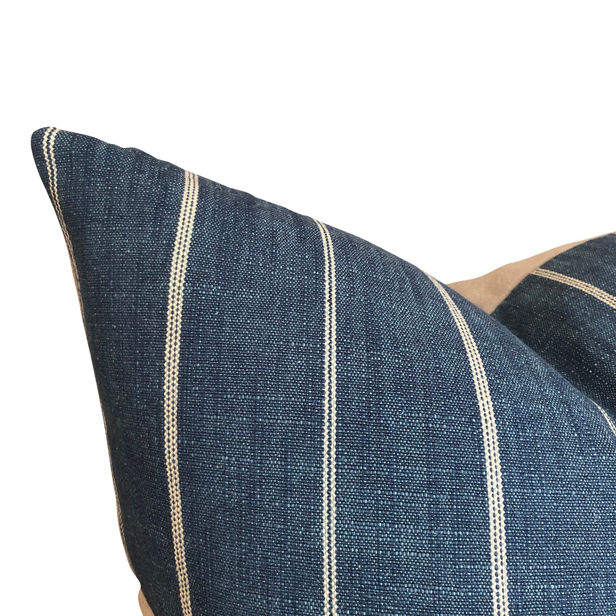 Premium Fritz Washed Indigo Blue Linen Pillow Cover - Ready to Ship | Boho Chic Home Decor for Living Room, Bedroom & Nursery