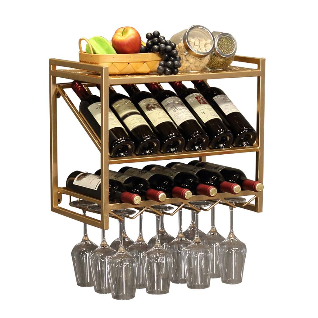 Wall Mounted Wine Rack - Holds 12 Bottles & 12 Glasses - Rustic Wooden Wine Storage for Kitchen, Dining Room or Bar - Perfect for Home Entertaining & Wine Display