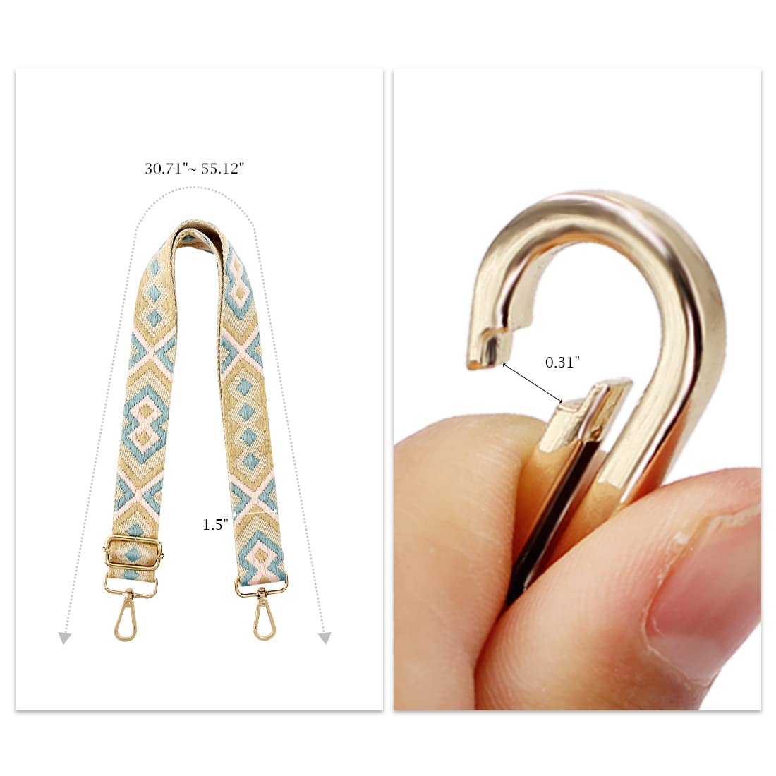 TANOSII Adjustable Wide Purse Strap - Replacement Shoulder & Crossbody Bag Strap for Handbags, Totes & Purses - Perfect for Everyday Use, Travel & Shopping