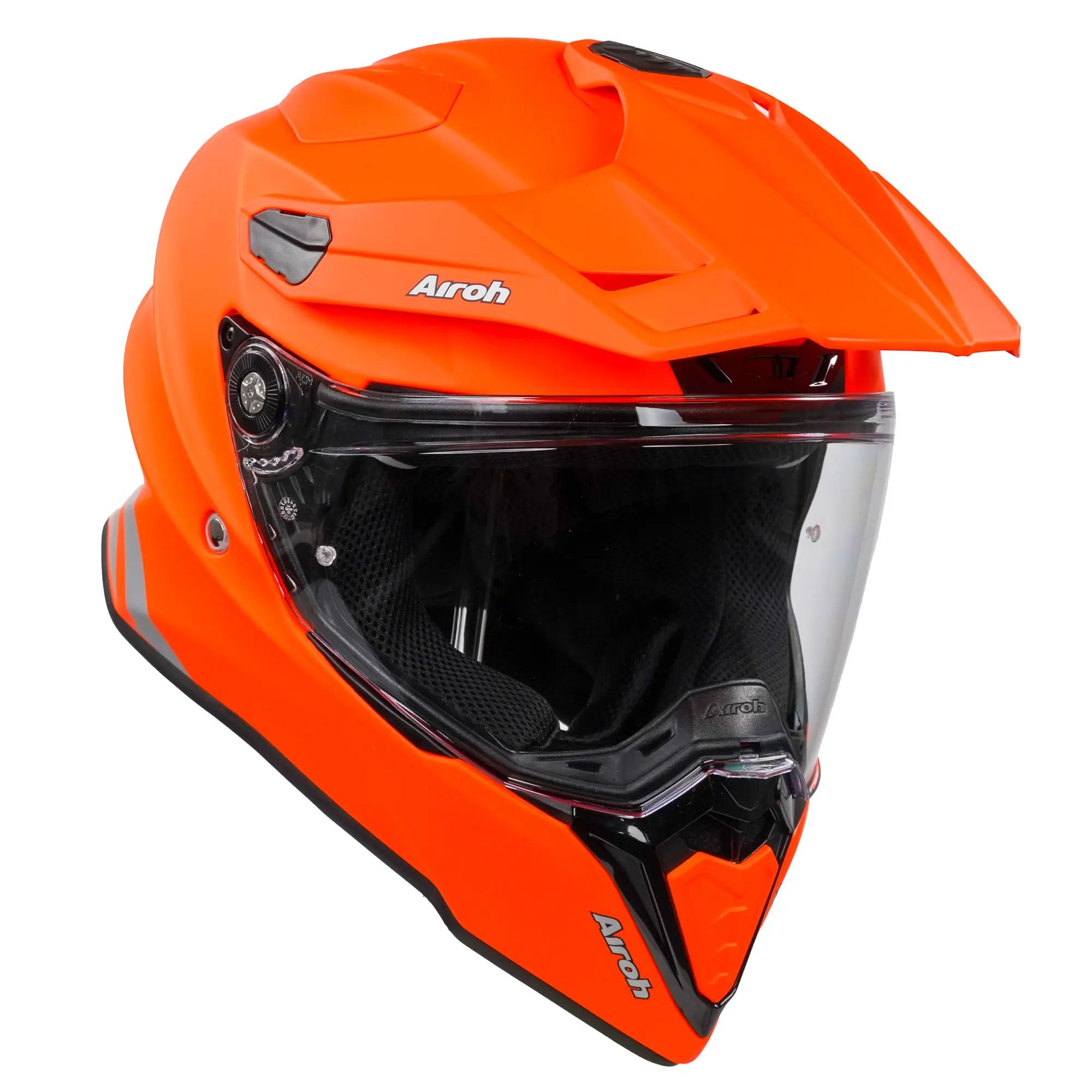 Airoh Commander Adventure Motorcycle Helmet - Matt Fluo Orange - DOT & ECE Certified - Off-Road & Street Riding - Perfect for Adventure Touring & Urban Commuting