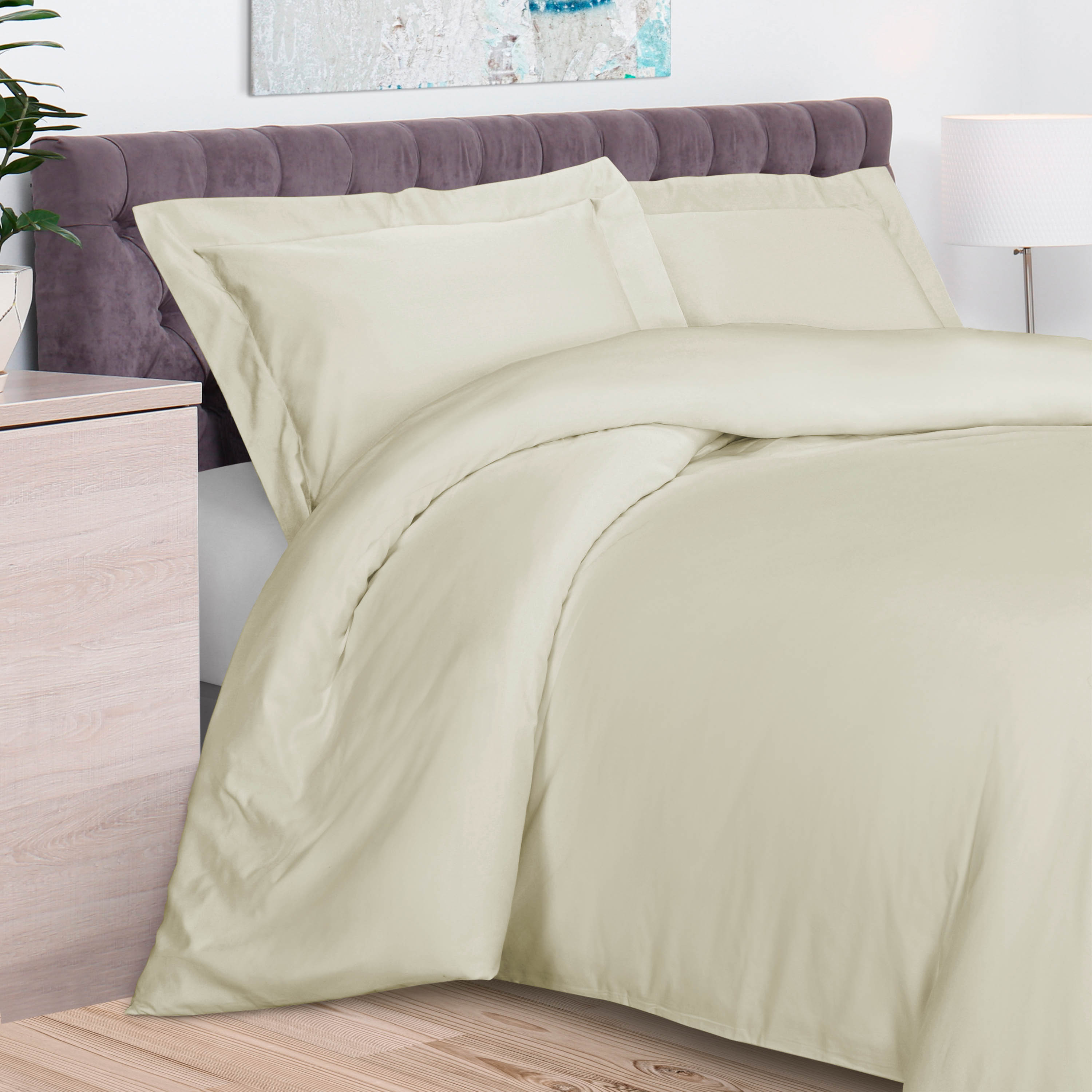 Premium 300 Thread Count Bamboo Rayon Duvet Cover Set - Soft, Breathable & Hypoallergenic Bedding for All Seasons - Ideal for Master Bedroom, Guest Room & Dormitory