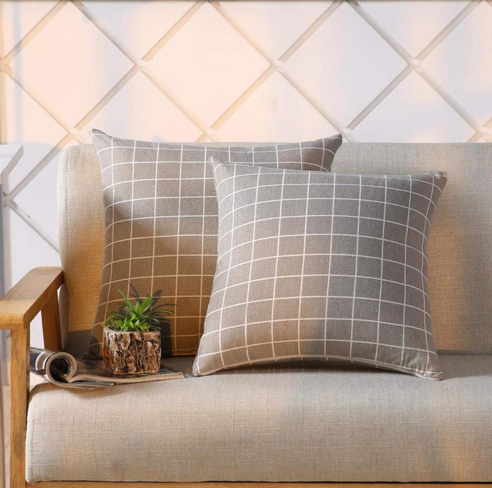 Premium Linen Sofa Pillow - 18x18 Inch Square Cushion for Living Room, Bed, Chair & Car - Breathable Lumbar Support Pillow with Removable Insert - Home & Office Comfort Decor (Beige)