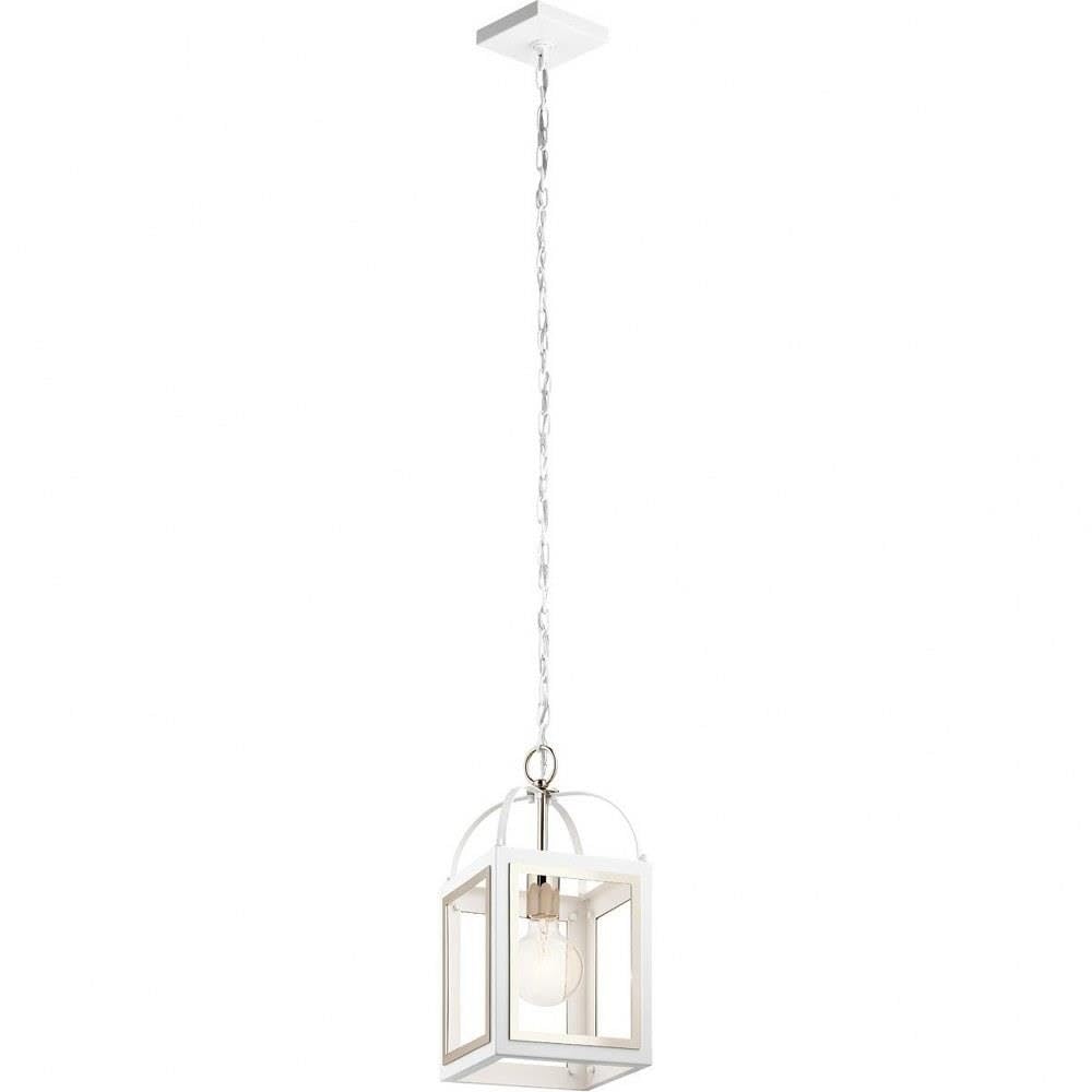 Vintage Industrial White Pendant Light - 16.25