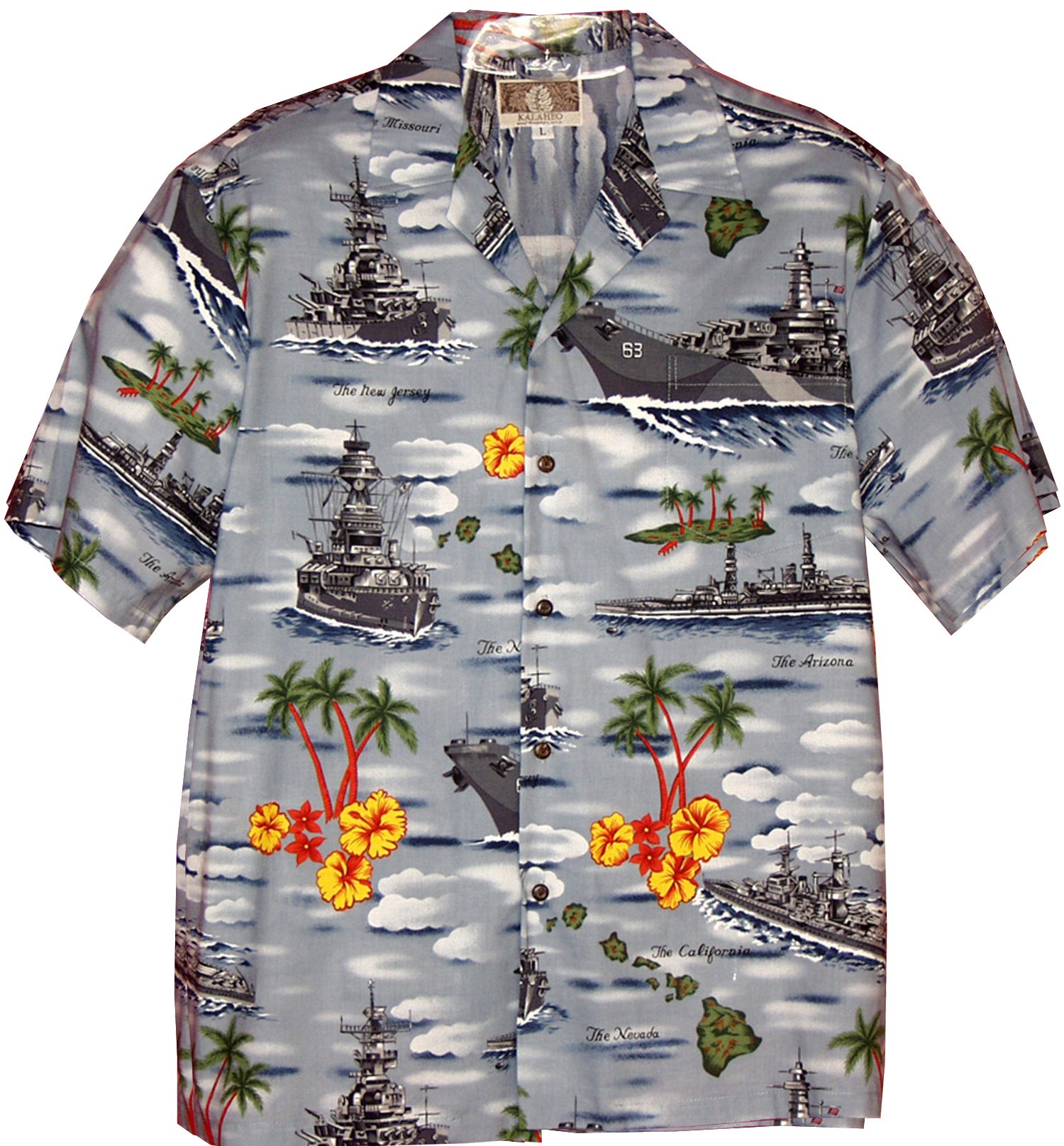 RJC Men's Battleship Print Casual Shirt - Stylish Navy Themed Button Down for Everyday Wear & Military Enthusiasts
