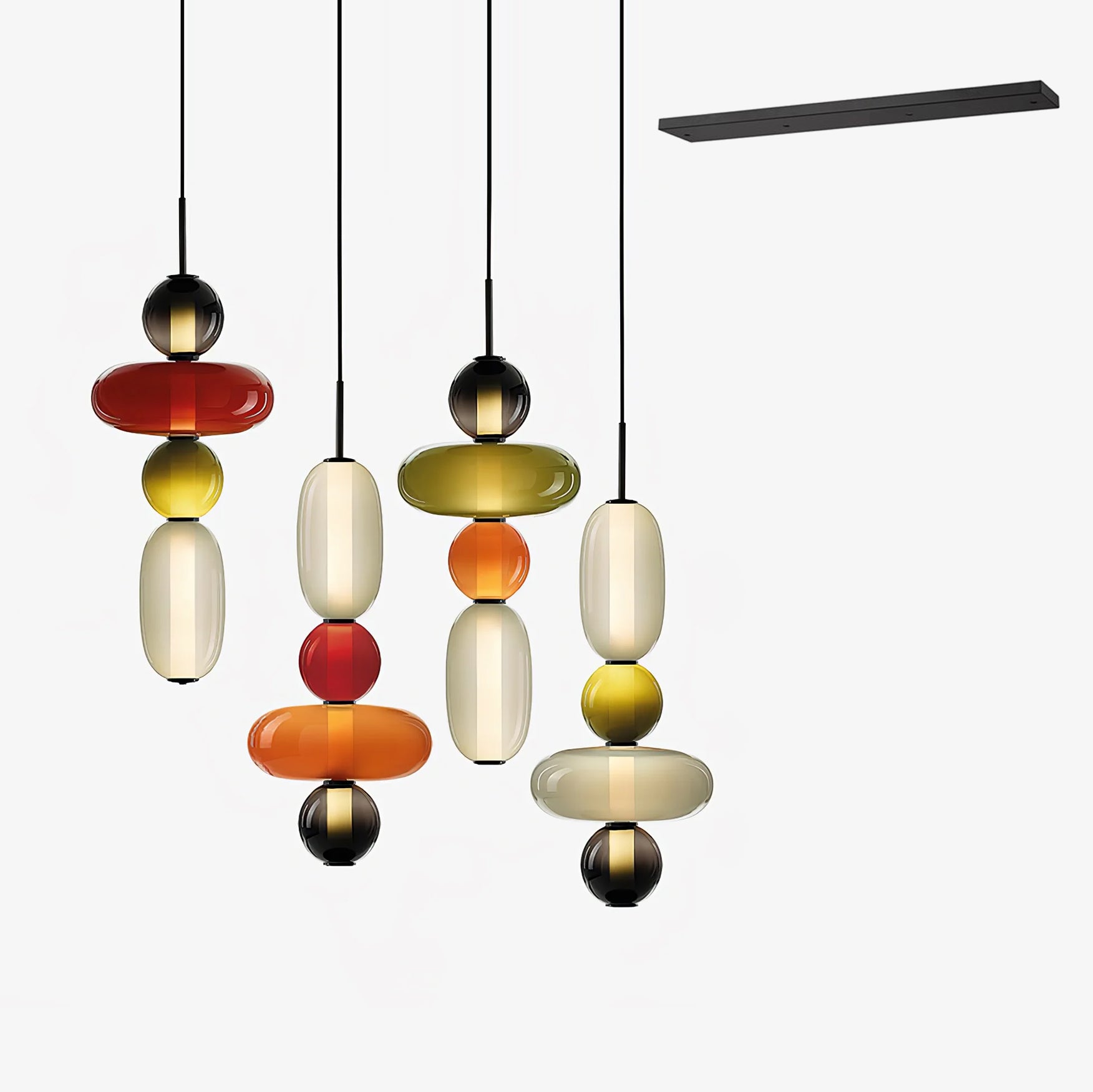 Stylish Candied Glass Pendant Light Set - Modern Hanging Fixture for Dining Room, Kitchen Island & Bedroom Decor