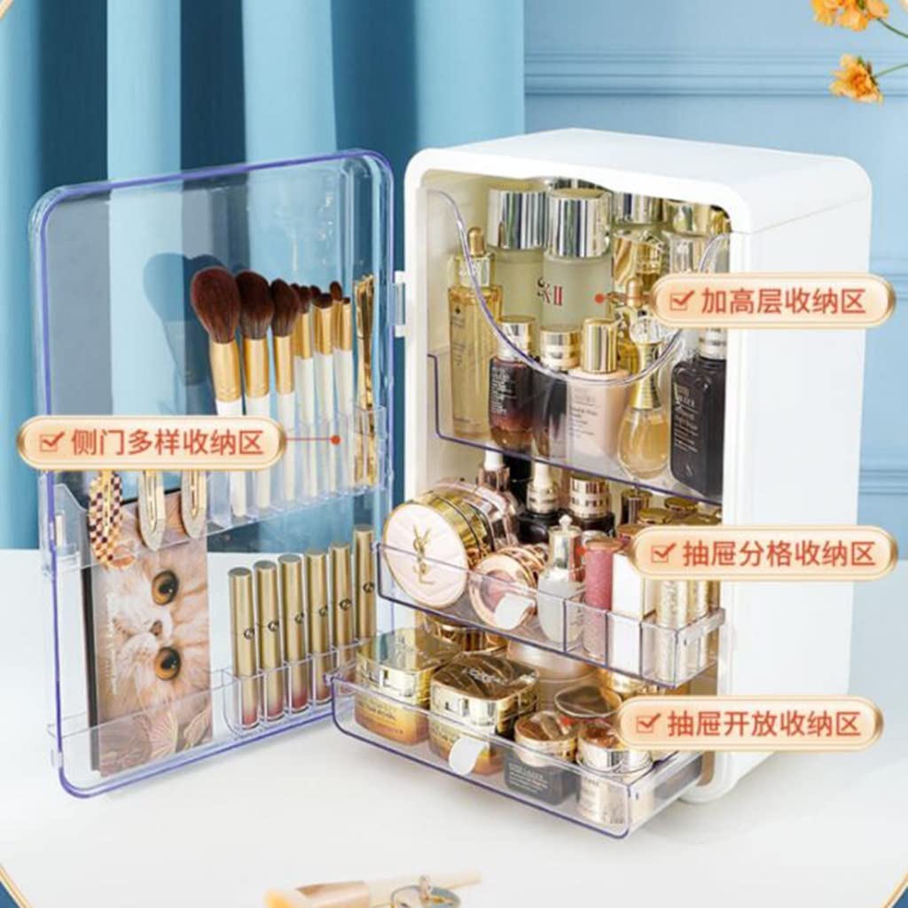 2-Layer Desktop Cosmetic Storage Box | Portable Makeup Organizer for Dresser & Bathroom | Large Beauty Storage for Perfume, Skincare & Cosmetics | Perfect for Vanity, Travel & Home Organization