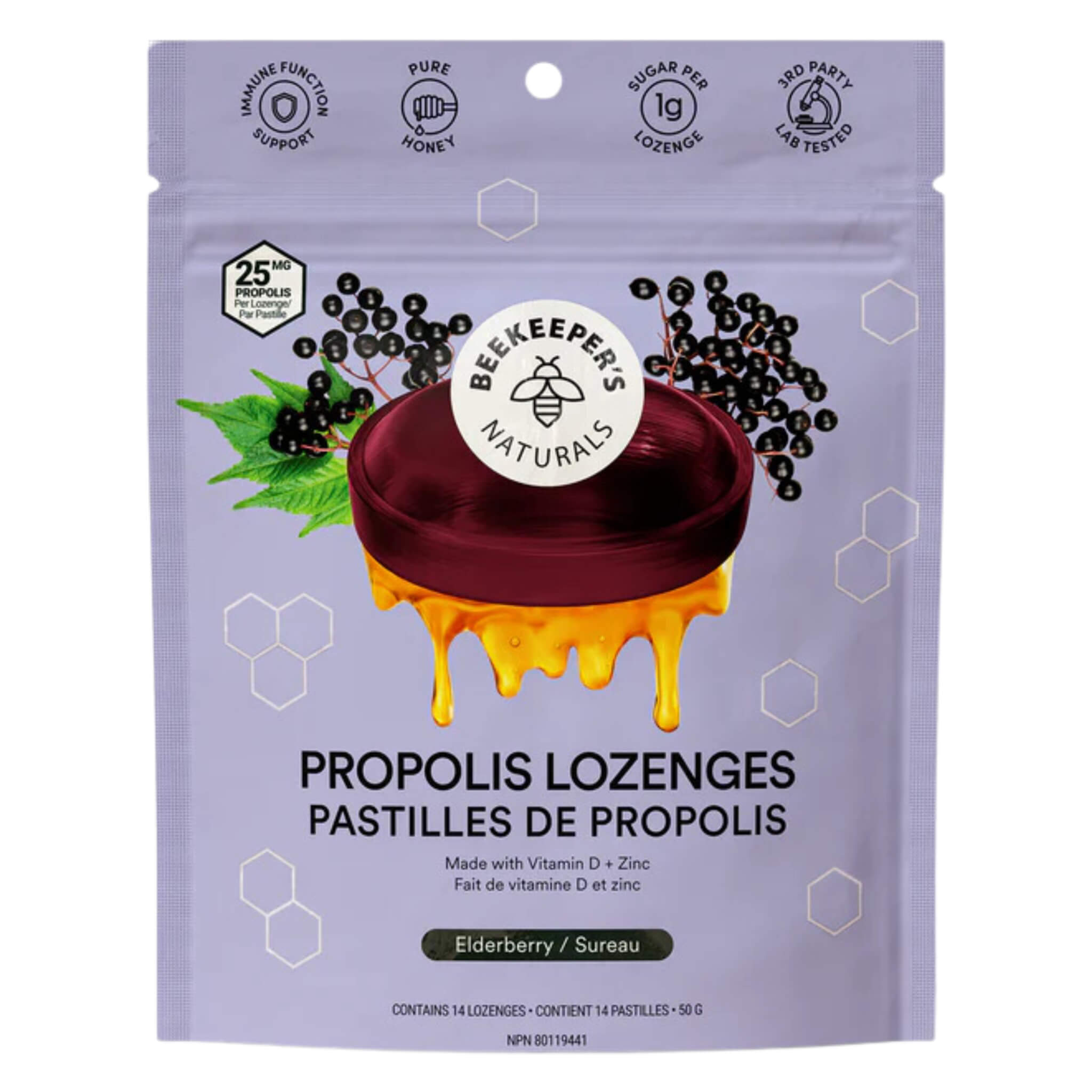 Natural Propolis Throat Lozenges for Sore Throat Relief - Immune Support & Cough Drops for Adults & Kids - Perfect for Cold, Flu & Allergy Season