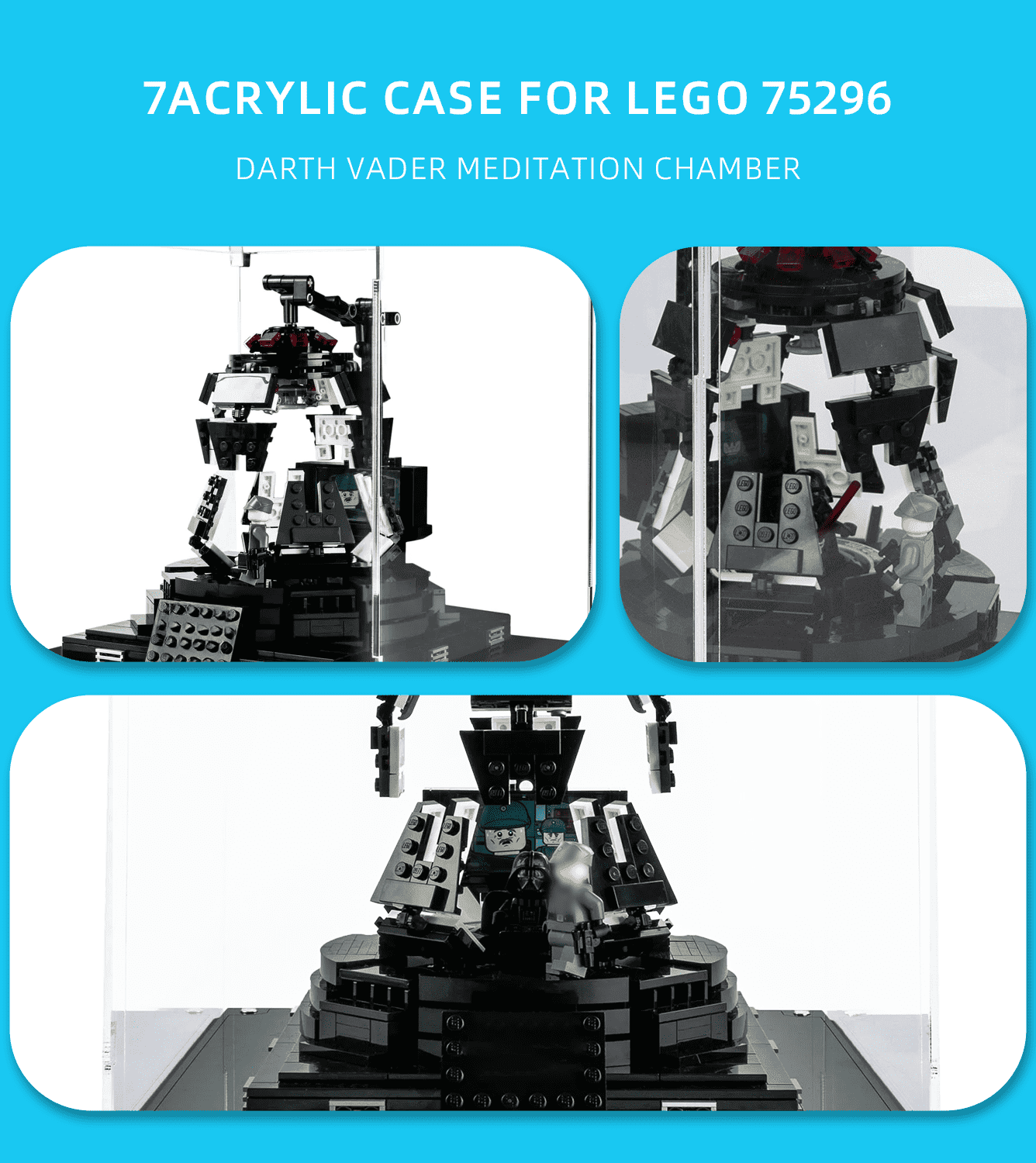 Lego Star Wars Darth Vader Meditation Chamber 75296 Display Case - Premium Acrylic Showcase for Collectible Minifigures | Perfect for Home Decoration & Gift for Star Wars Fans