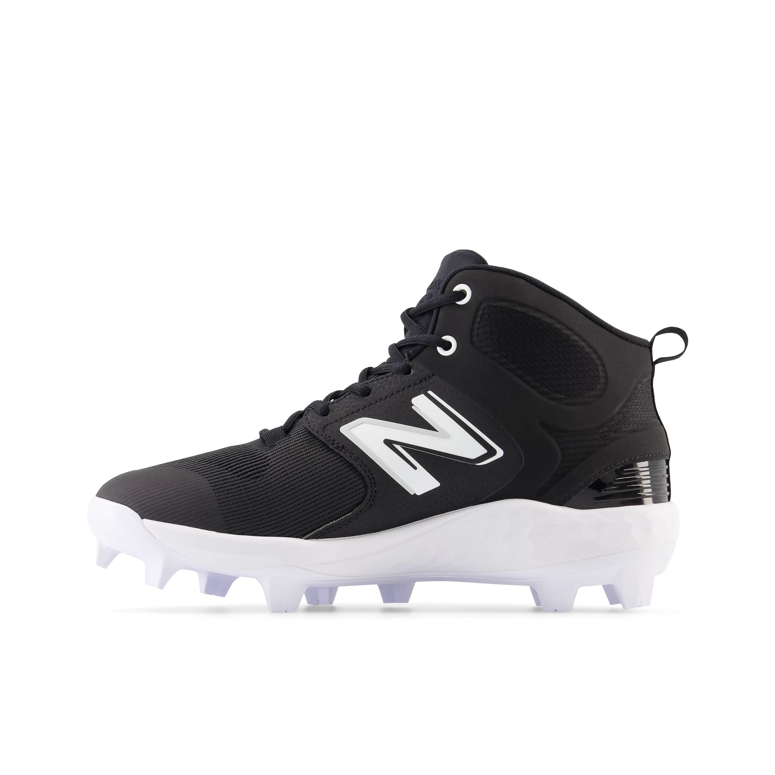 New Balance Fresh Foam 3000v6 Black/White Mid TPU Men's Soccer Cleats - Lightweight Football Shoes for Artificial Turf & Firm Ground - Perfect for Training & Matches