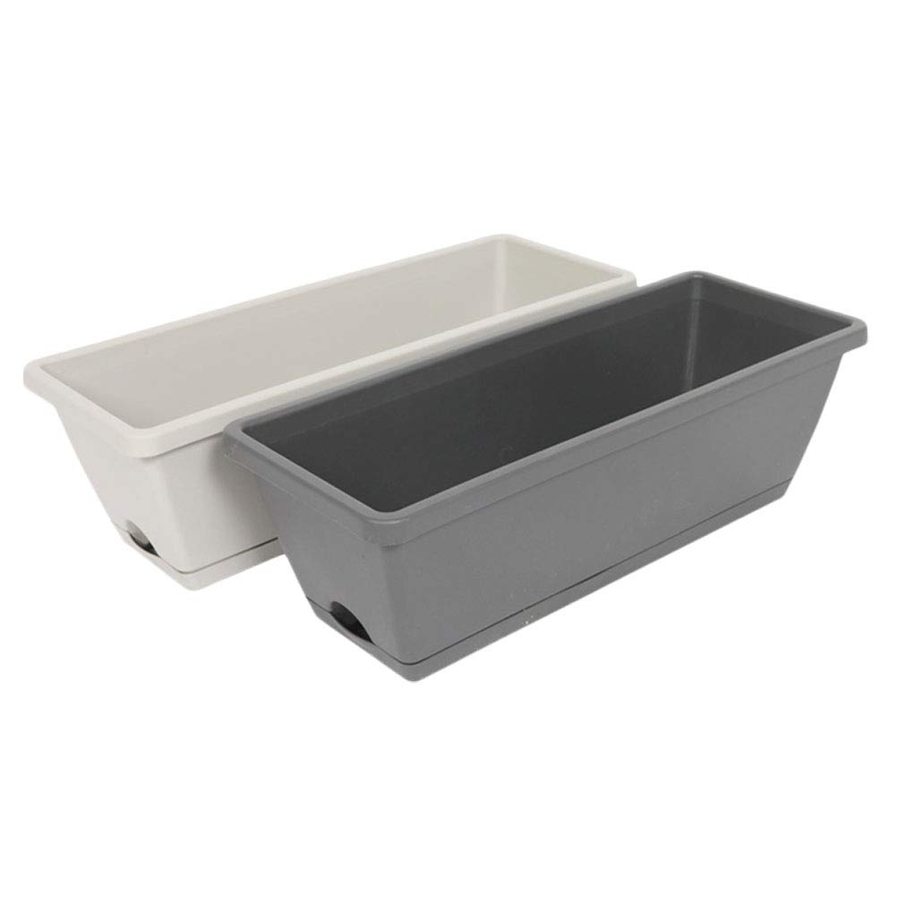 Housoutil 2-Pack Plastic Garden Plant Pots for Vegetables, Flowers, and Nursery Plants - Durable Planting Troughs for Balcony, Indoor, and Outdoor Gardening - Perfect for Herbs, Succulents, and Home Decor