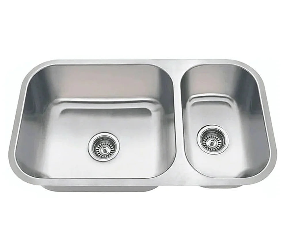 Allora USA KSN 3218 Stainless Steel Undermount Double Bowl Kitchen Sink - Perfect for Modern Kitchens & Busy Home Chefs