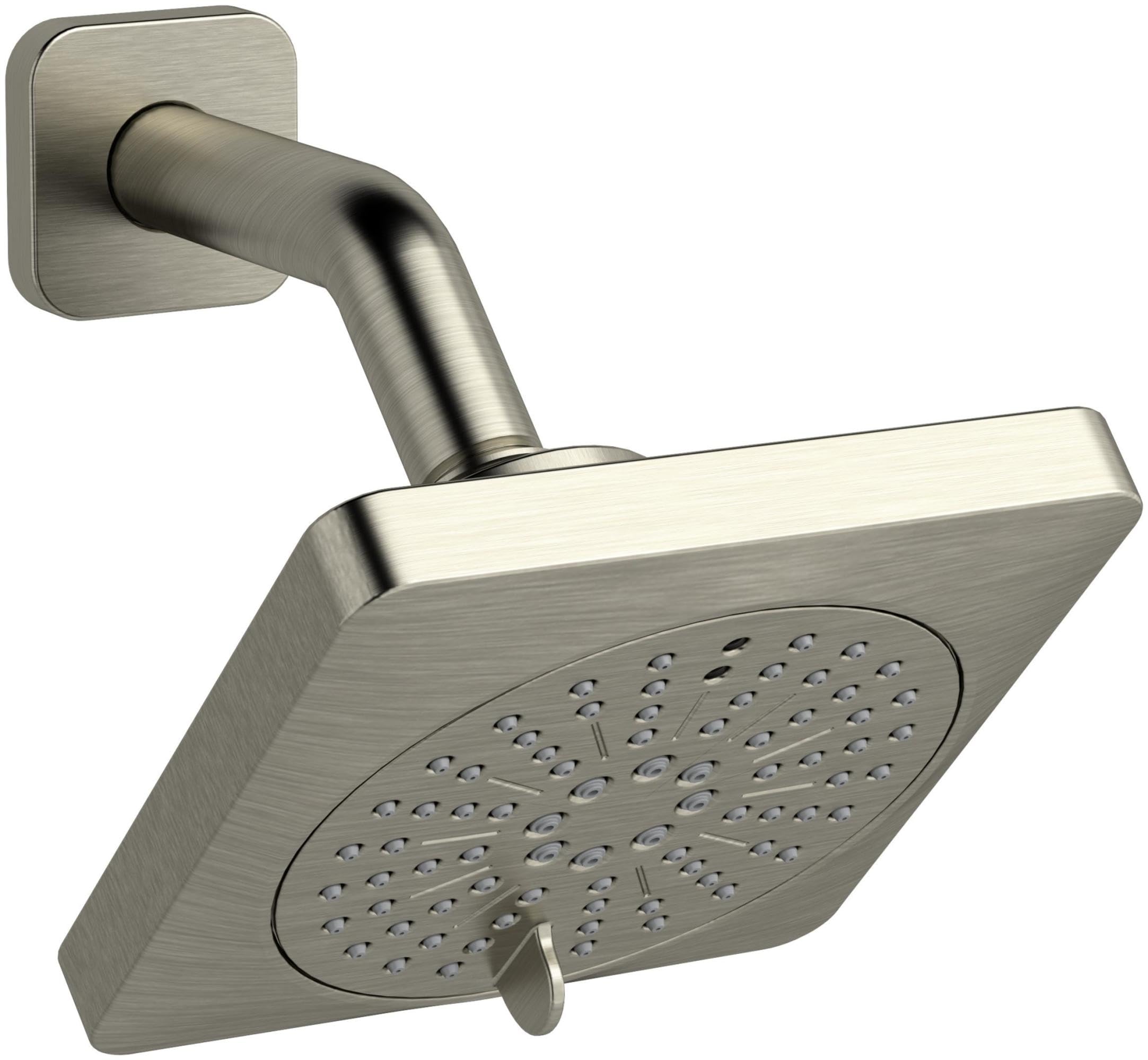 Riobel 376BN 2-Jet Shower Head with Adjustable Arm in Brushed Nickel (PVD) Finish - Perfect for Modern Bathroom & Spa-Like Shower Experience