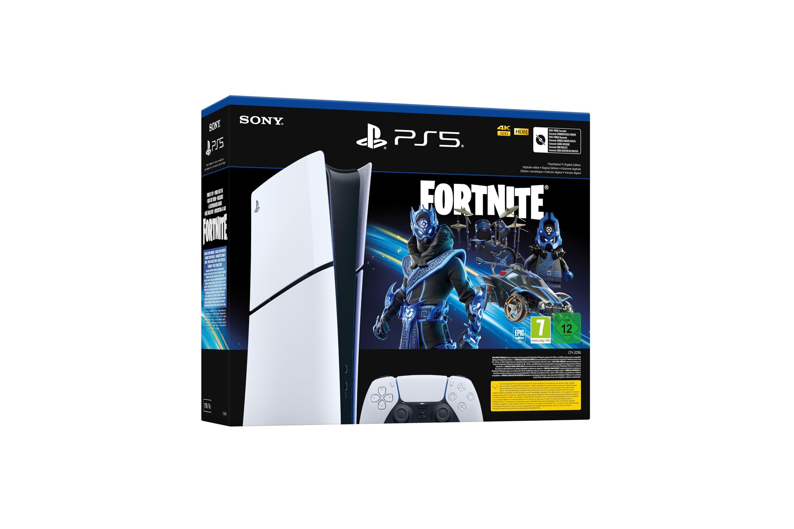 PlayStation 5 Digital Edition (Slim) Console - Fortnite Cobalt Star Bundle | Next-Gen Gaming, 4K UHD, Ultra-Fast SSD | Perfect for Home Entertainment & Competitive Gaming
