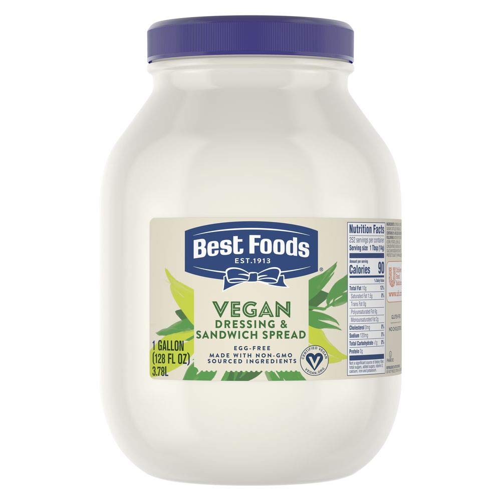 Best Vegan Mayonnaise - Non-GMO, Gluten-Free, No Artificial Flavors or Colors, Cholesterol-Free, 1 Gallon (Pack of 4) - Perfect for Sandwiches, Salads, and Plant-Based Recipes