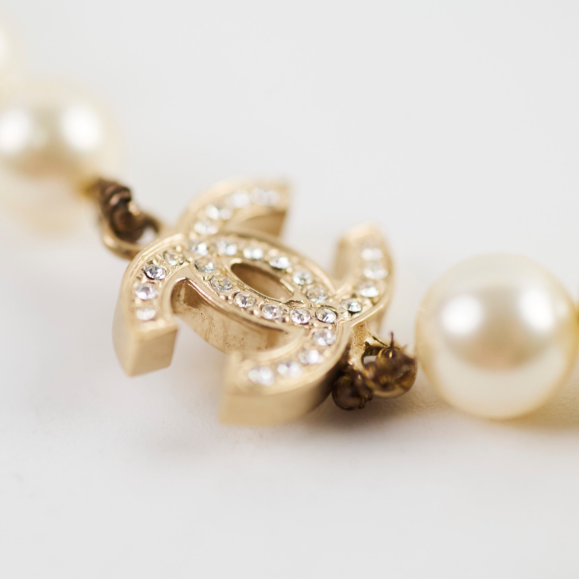Chanel Pearl Long CC Logo Necklace - Elegant Costume Jewelry for Women | Perfect for Parties, Weddings & Special Occasions