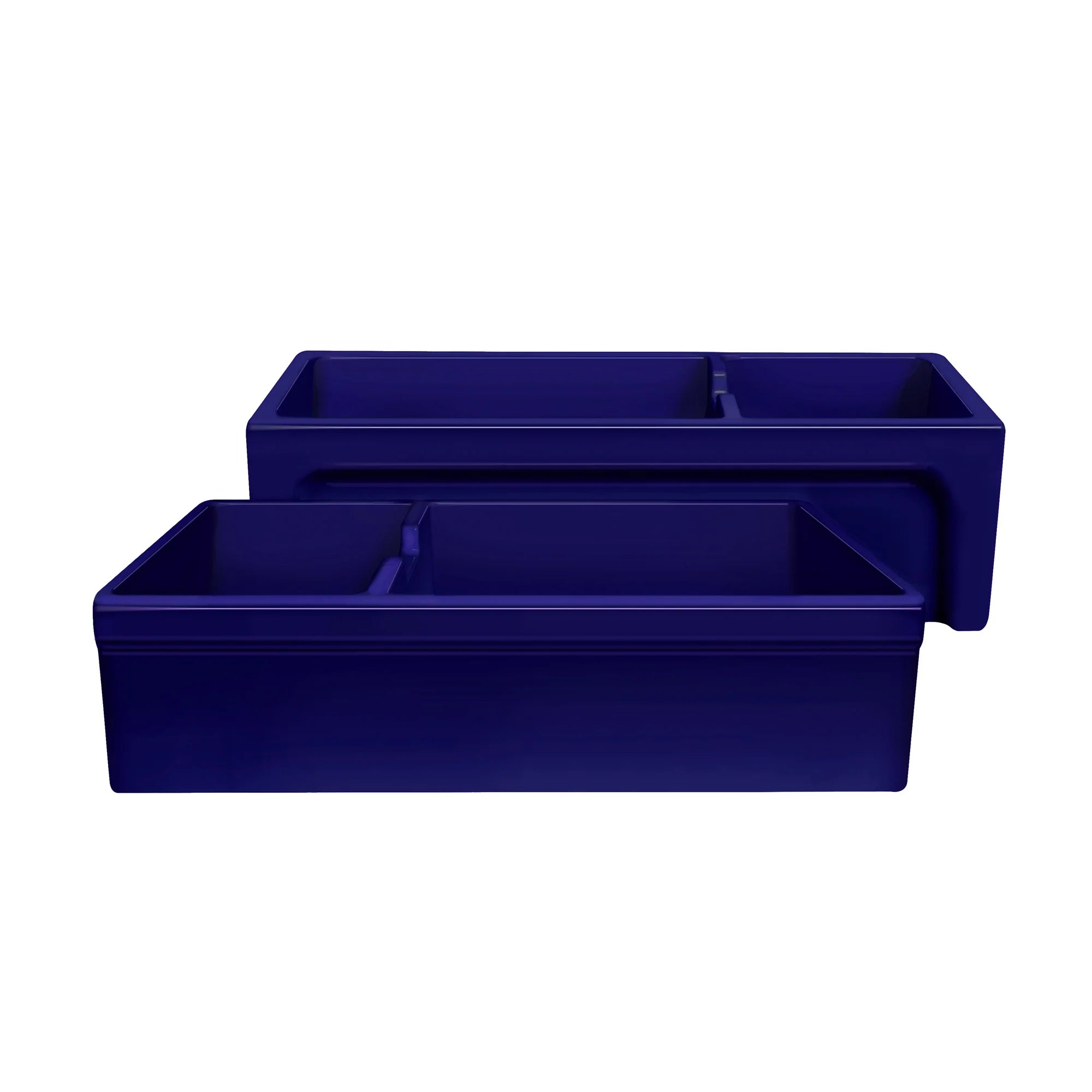 Glencove Fireclay 42-Inch Large Double Bowl Reversible Farmhouse Kitchen Sink with Beveled Front Apron - Perfect for Modern Farmhouse, Rustic, and Traditional Kitchen Designs