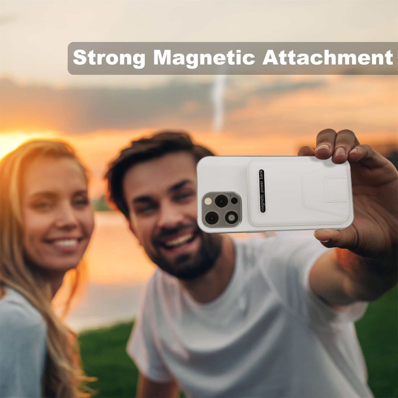 AOGUERBE 10000mAh Magnetic Wireless Power Bank with LED Display - 22.5W PD Fast Charging Portable Charger for iPhone 16/15/14/13/12 Pro/Pro Max/Plus/Mini | Foldable Design with USB-C Cable | Perfect for Travel, Work & Outdoor Adventures