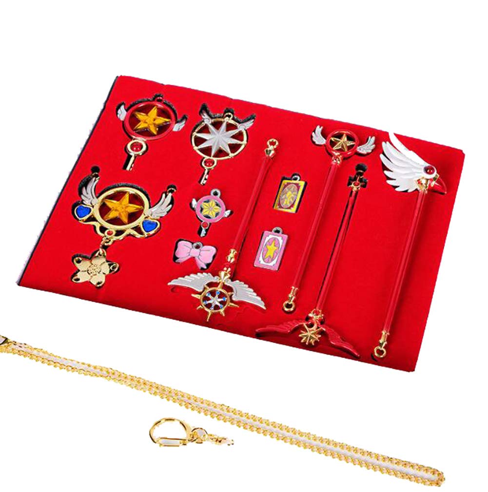 Weeck Anime Card Captor Sakura Keychain Pendant - Cute Girls Gift Necklace for Cosplay & Everyday Wear | Perfect for Anime Fans, Cosplay Events, and Kawaii Fashion Accessories