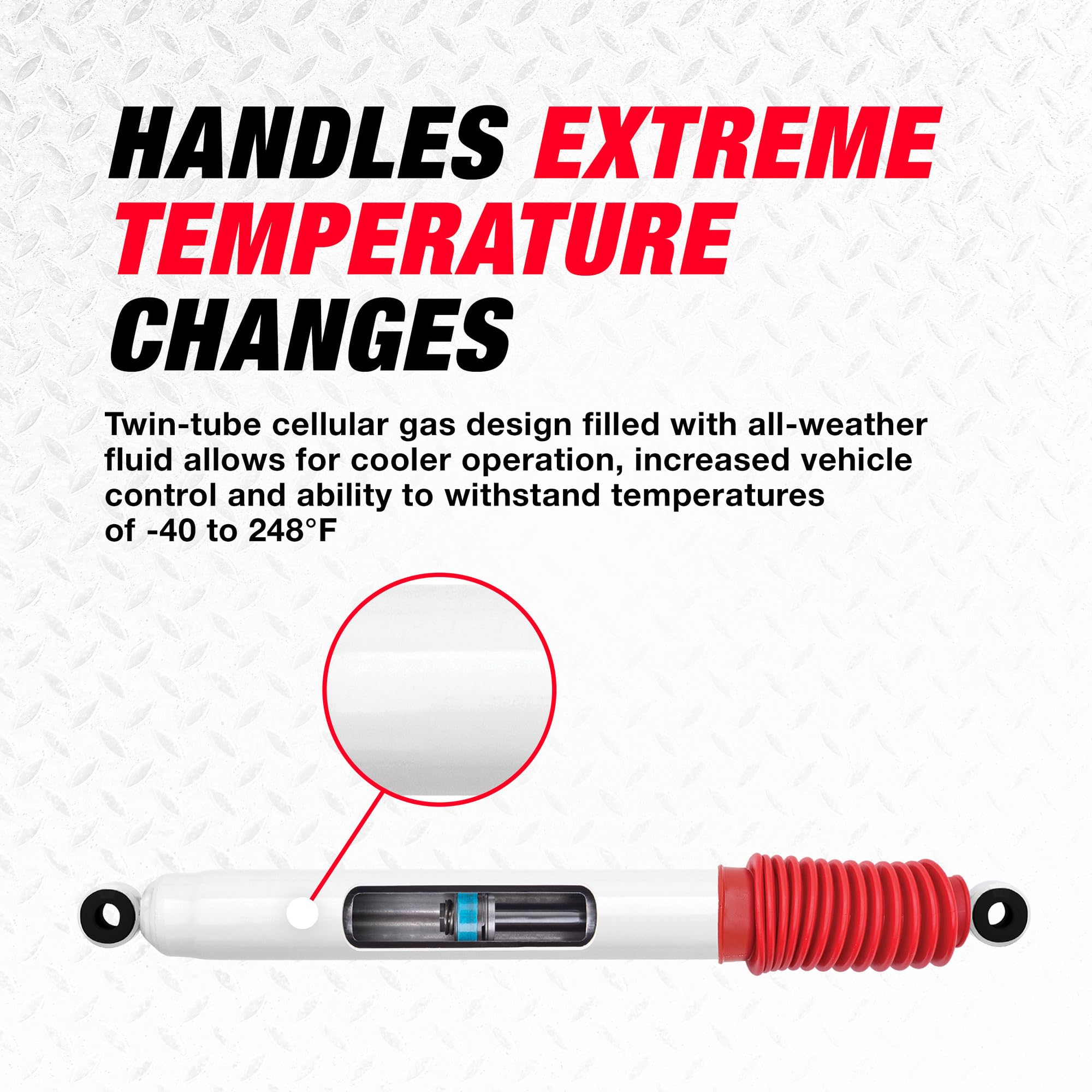 Rancho RS5000 RS5401 Steering Damper - Heavy Duty Shock Absorber for Trucks, Jeeps & SUVs - Improves Handling & Stability on Off-Road & Highway Driving