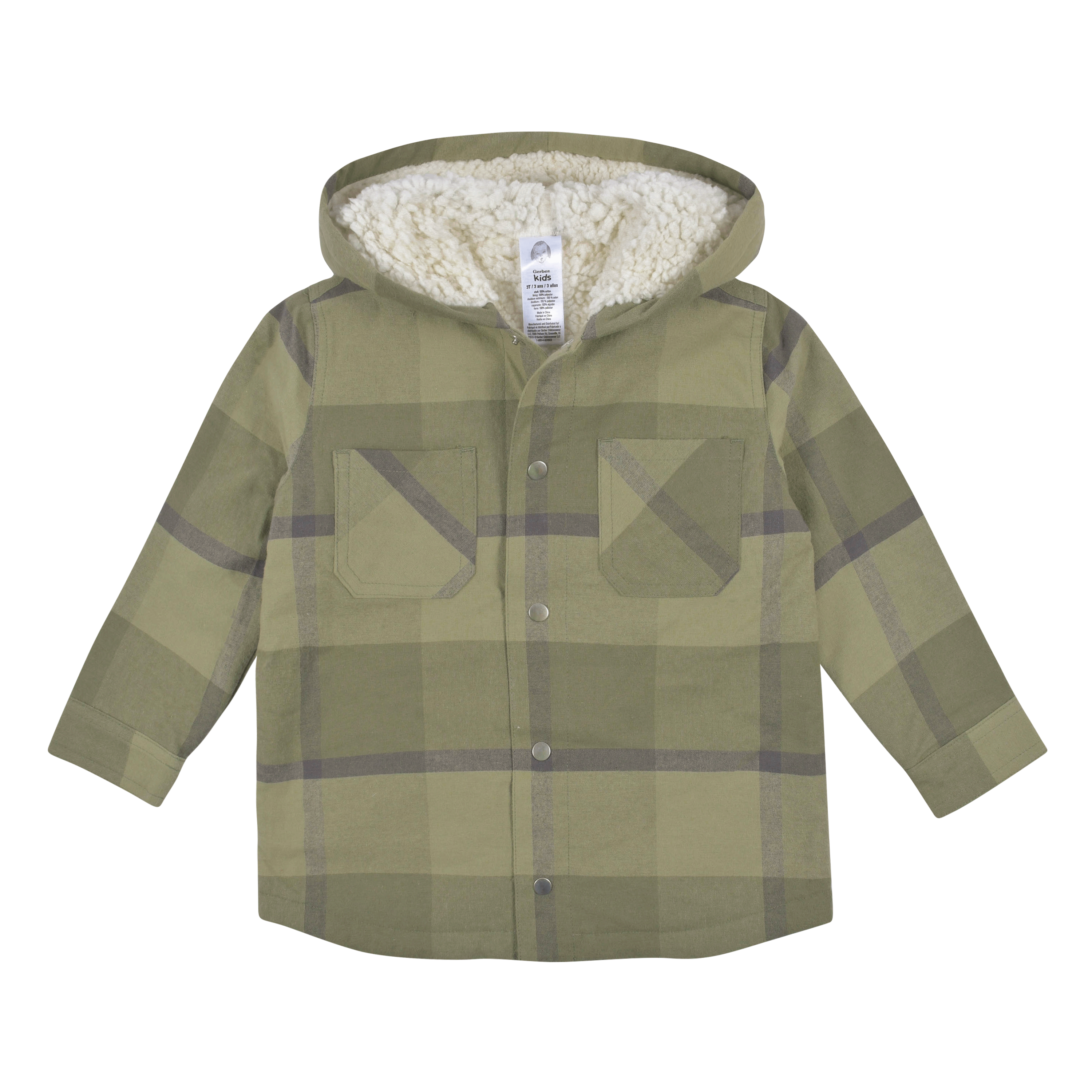 2-Piece Infant & Toddler Boys Sage Green Plaid Flannel Jacket & Jogger Set - Soft & Cozy Outfit for Playdates, Family Photos & Winter Adventures