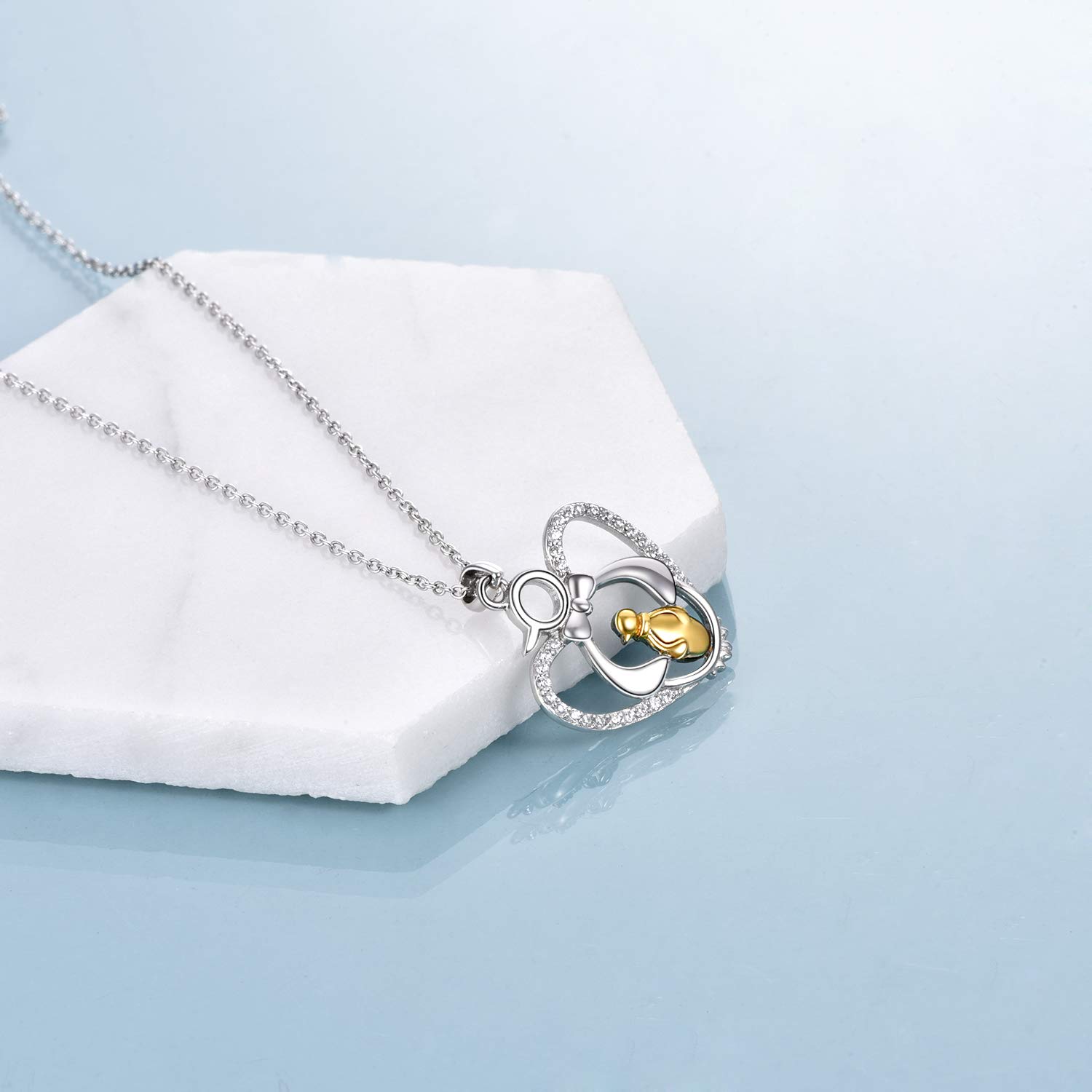 Penguin Necklace Sterling Silver - Mother Daughter Matching Jewelry Set, Birthday Gift for Mom, Women's Cute Animal Pendant Necklace | Perfect for Mother's Day, Christmas, Anniversary & Everyday Wear