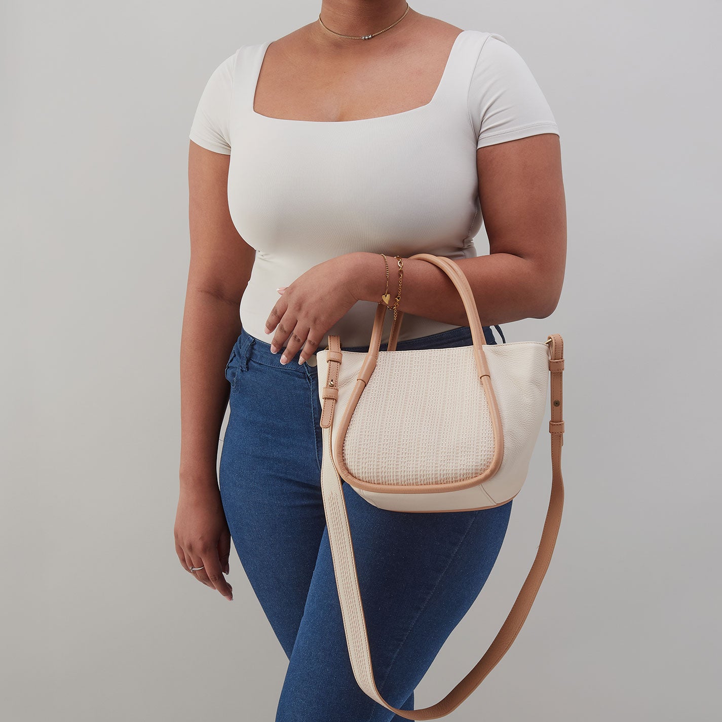 Margot Pebbled Leather Satchel Bag - Cream Color, Women's Fashion Handbag for Work, Travel & Everyday Use
