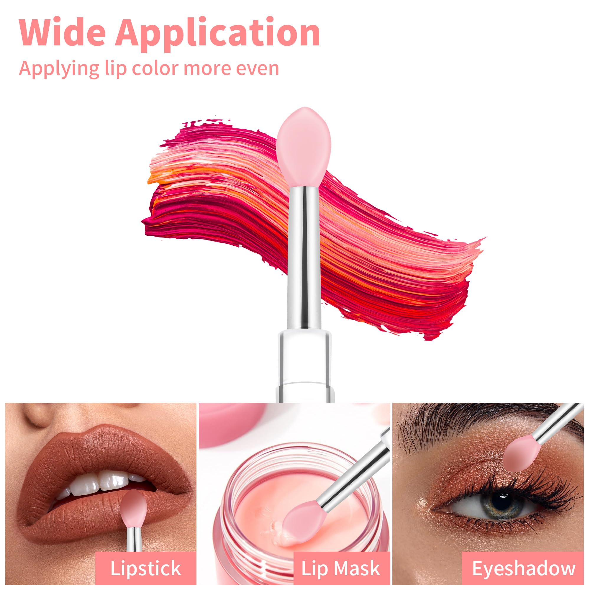 6 PCS Silicone Lip Brush Set - Reusable Lip Mask & Gloss Applicator, Lipstick Brush Makeup Tool Kit for Lip Balm, Lip Gloss, Lipstick | Perfect for Home Makeup, Travel & Professional Beauty Use