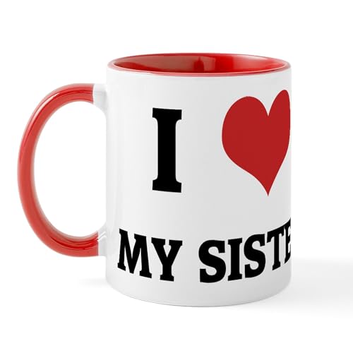White/Red Inside - I Love My Sister Mug
