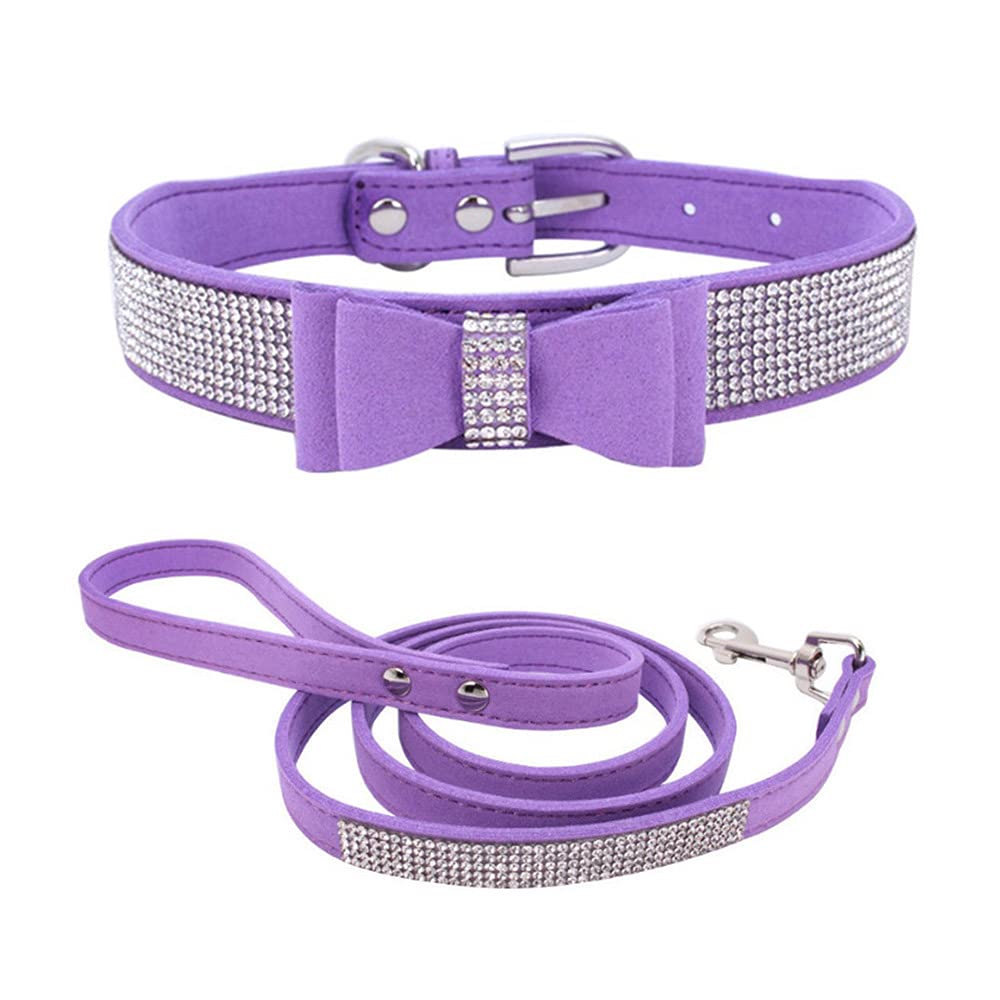 Sparkling Rhinestone Dog Collar & Leash Set - Crystal Diamond Pet Collar for Small & Medium Dogs | Fashionable & Dazzling Accessory for Daily Walks, Parties & Special Occasions
