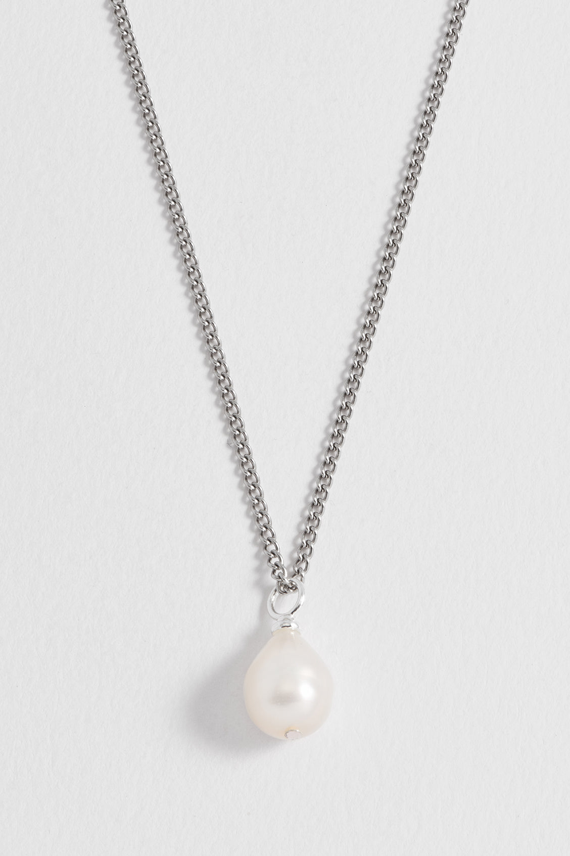 Men's Fine Curb Chain & Pearl Necklace - Elegant Layered Jewelry for Gifts, Weddings & Special Occasions