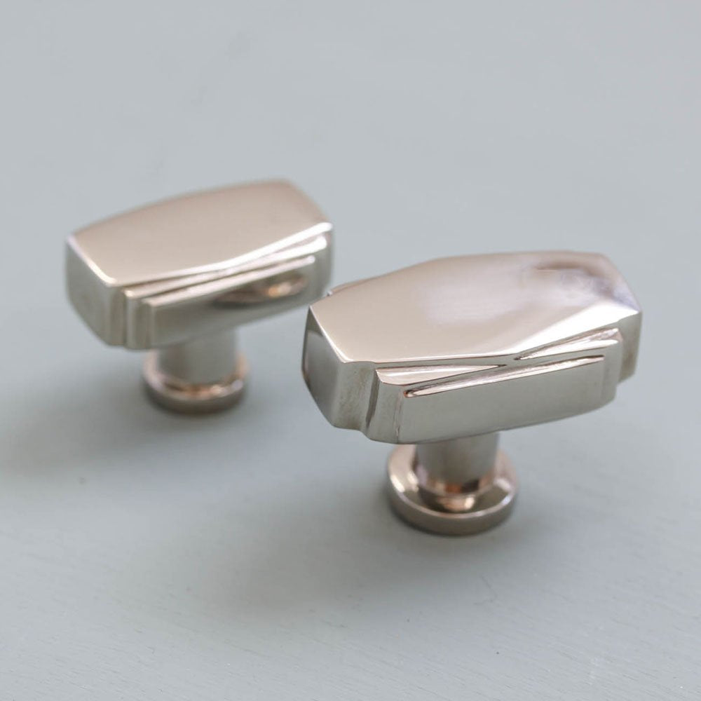 Vintage Polished Nickel Art Deco Cabinet Knob - Elegant Drawer Pulls for Kitchen, Bathroom & Furniture (Set of 10) - Perfect for Home Renovation & DIY Projects