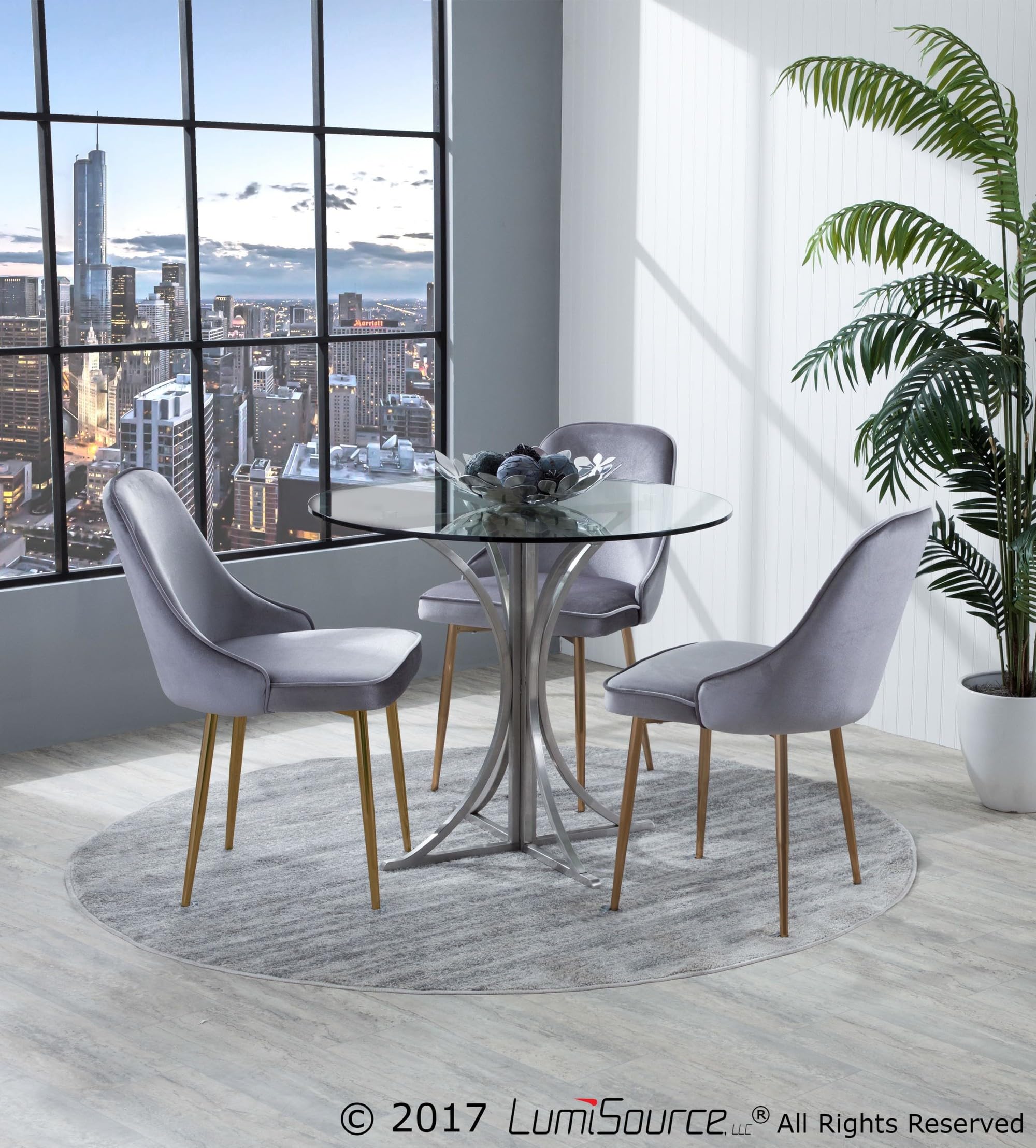 LumiSource Marcel Upholstered Dining Chairs Set of 2 - Modern Kitchen Chairs for Dining Table, Comfortable Contemporary Seating for Home, Restaurant & Office Use