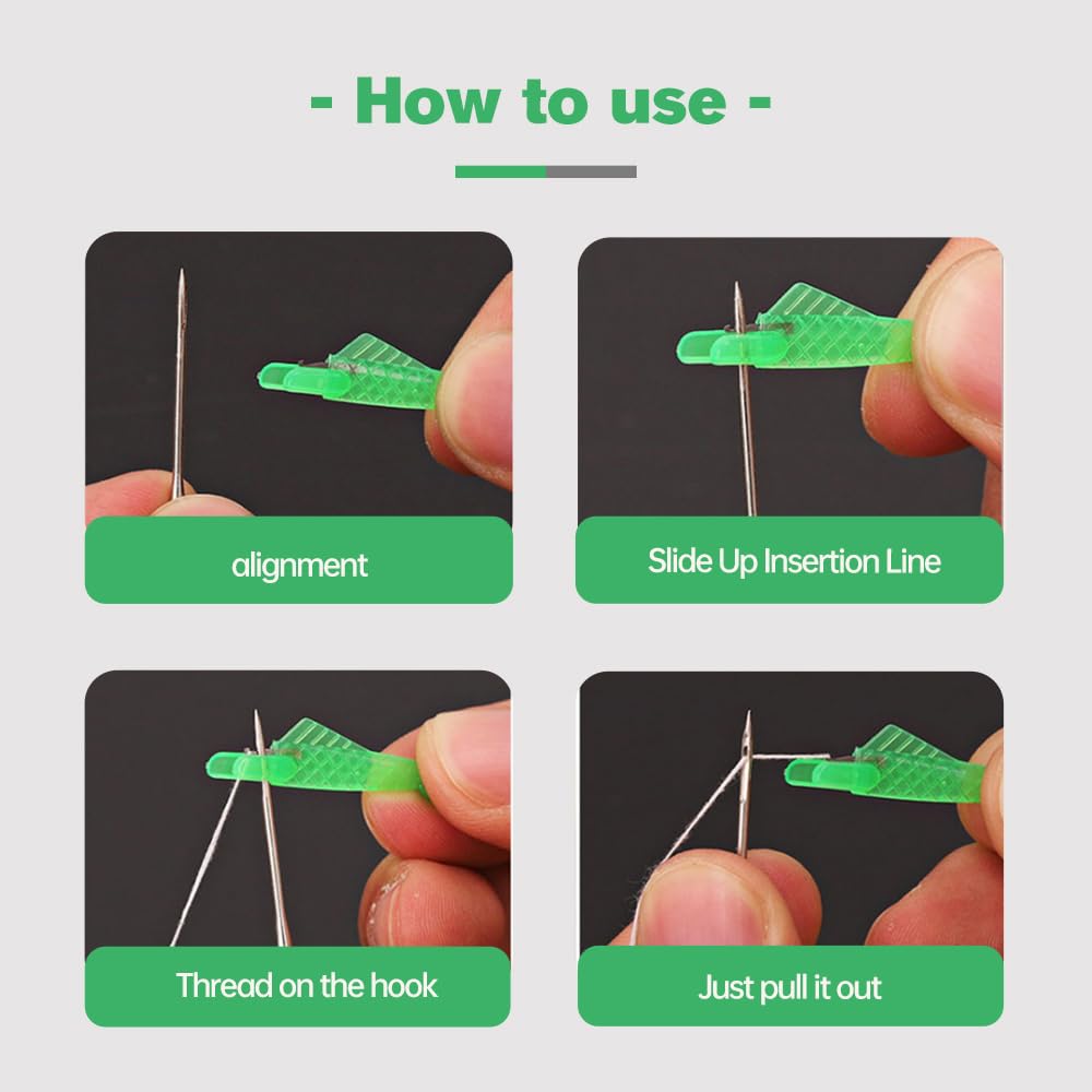 2024 Upgraded Automatic Sewing Machine Needle Threader - Fish Mouth Design for Quick & Easy Threading | Durable Loop Needle Threader Tool (10 Pack) | Perfect for Quilting, Garment Repair & Craft Projects