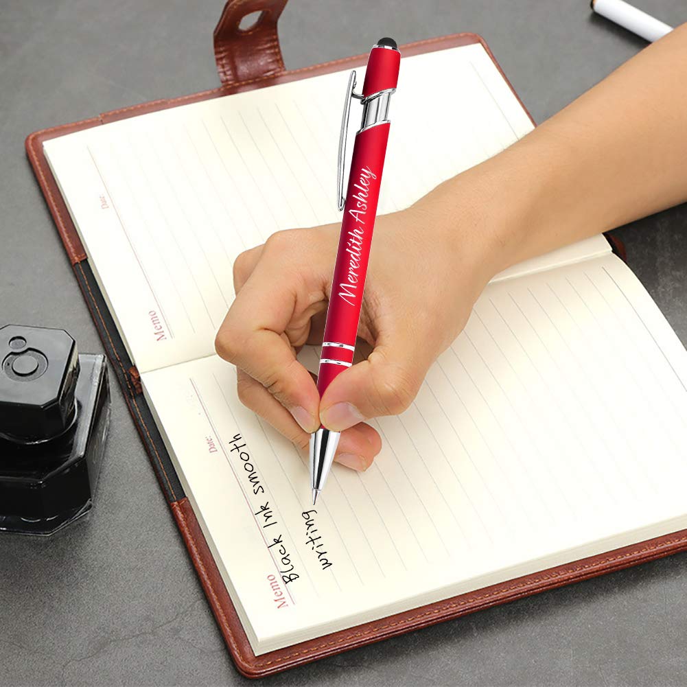 Aolun 216 Personalized Pens Bulk - Custom Engraved Stylus Pens with Soft Touch Metal, Name/Logo/Message Engraving - Ideal Graduation, Birthday, Boss & Teacher Gifts (Light Green) - Perfect for Office, School & Corporate Events