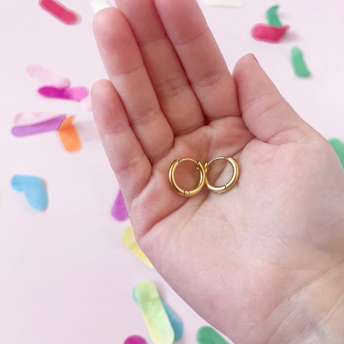 14K Gold Huggie Hoop Earrings for Kids - Hypoallergenic & Comfortable - Perfect for Everyday Wear, Parties & Special Occasions