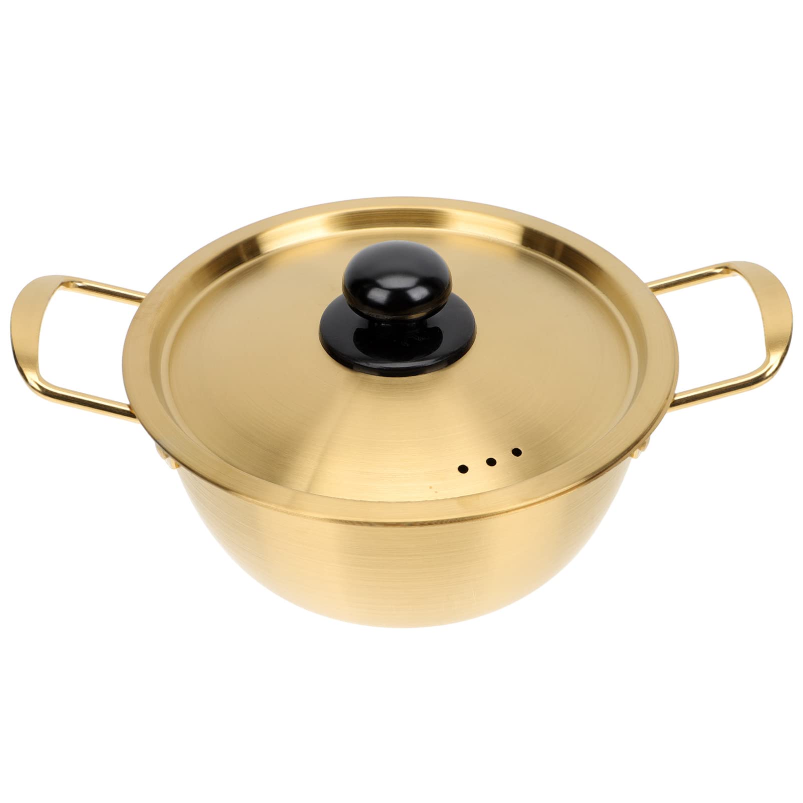 ERINGOGO Korean Ramen Noodle Pot - 16cm Stainless Steel Stockpot with Lid, Nonstick Soup Cooking Pot & Small Pasta Saucepan - Induction Compatible Camping Cookware for Stovetop - Perfect for Korean Ramen, Soup Making & Outdoor Cooking