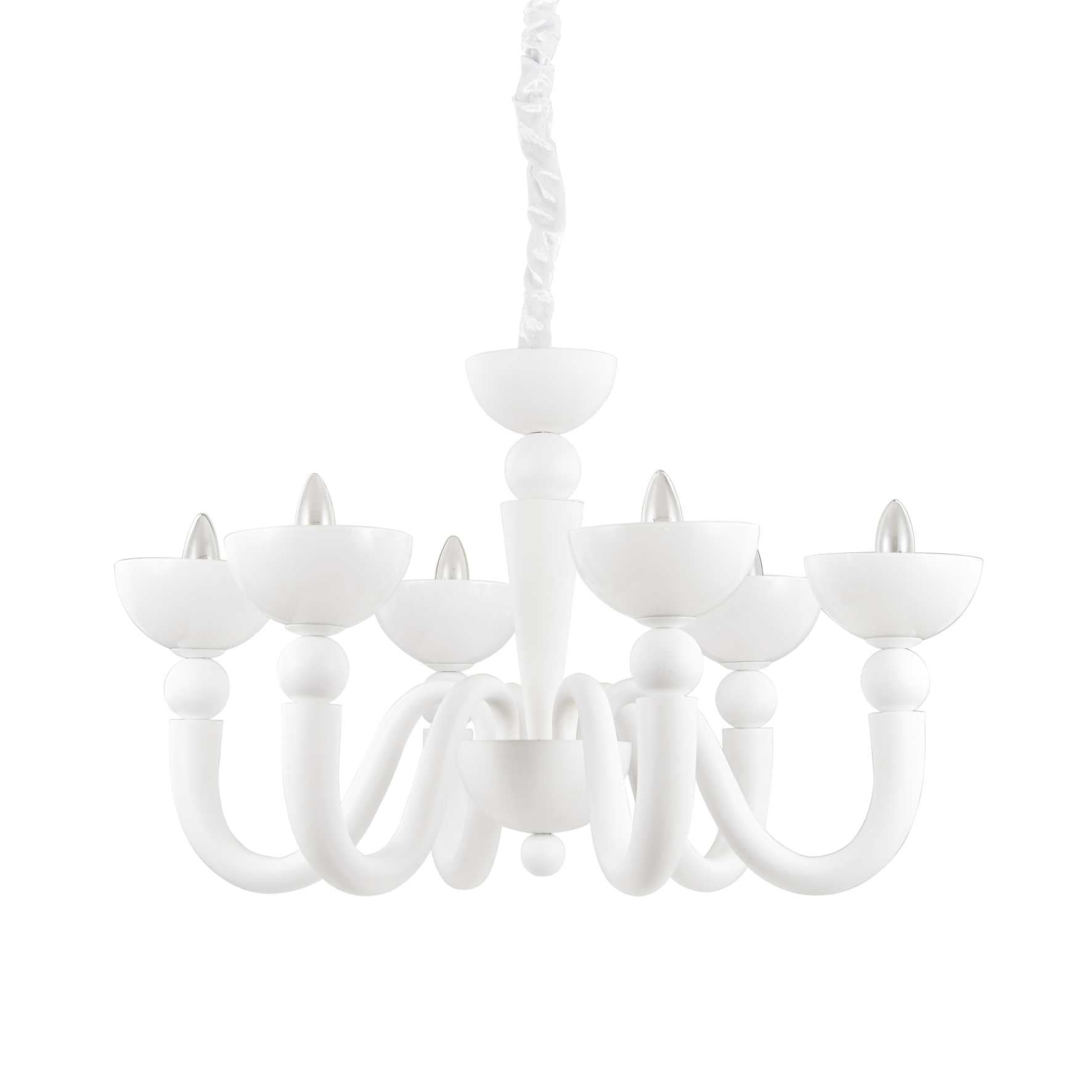 Bon Centre Light 6/8Lt White Finish - Elegant Ceiling Fixture for Living Room, Bedroom & Dining Area