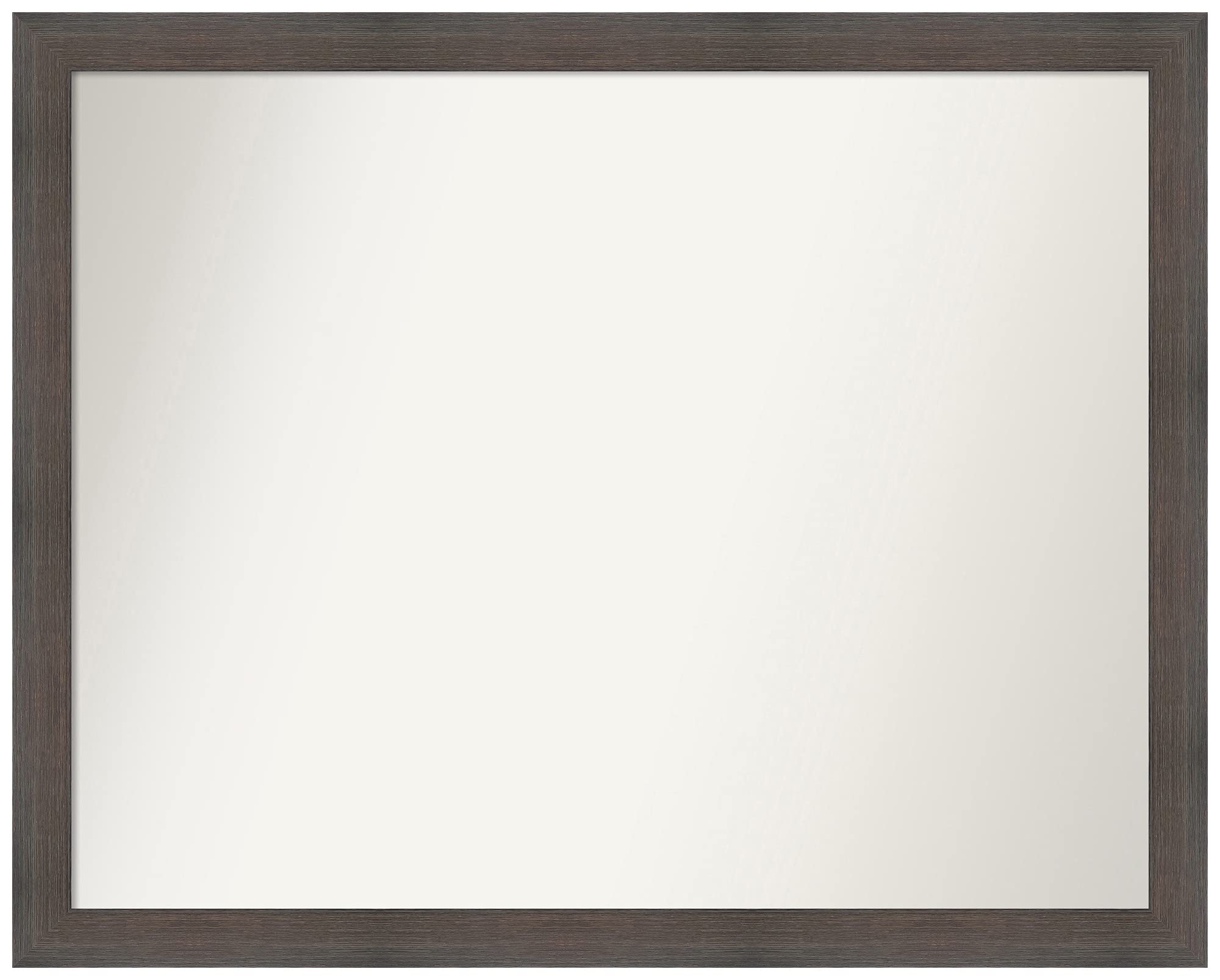 Amanti Art Custom Wall Mirror 28x35 Inches - Hardwood Chocolate Narrow Frame, Non-Beveled Edge - Bathroom, Living Room, Bedroom Decor - Various Sizes Available