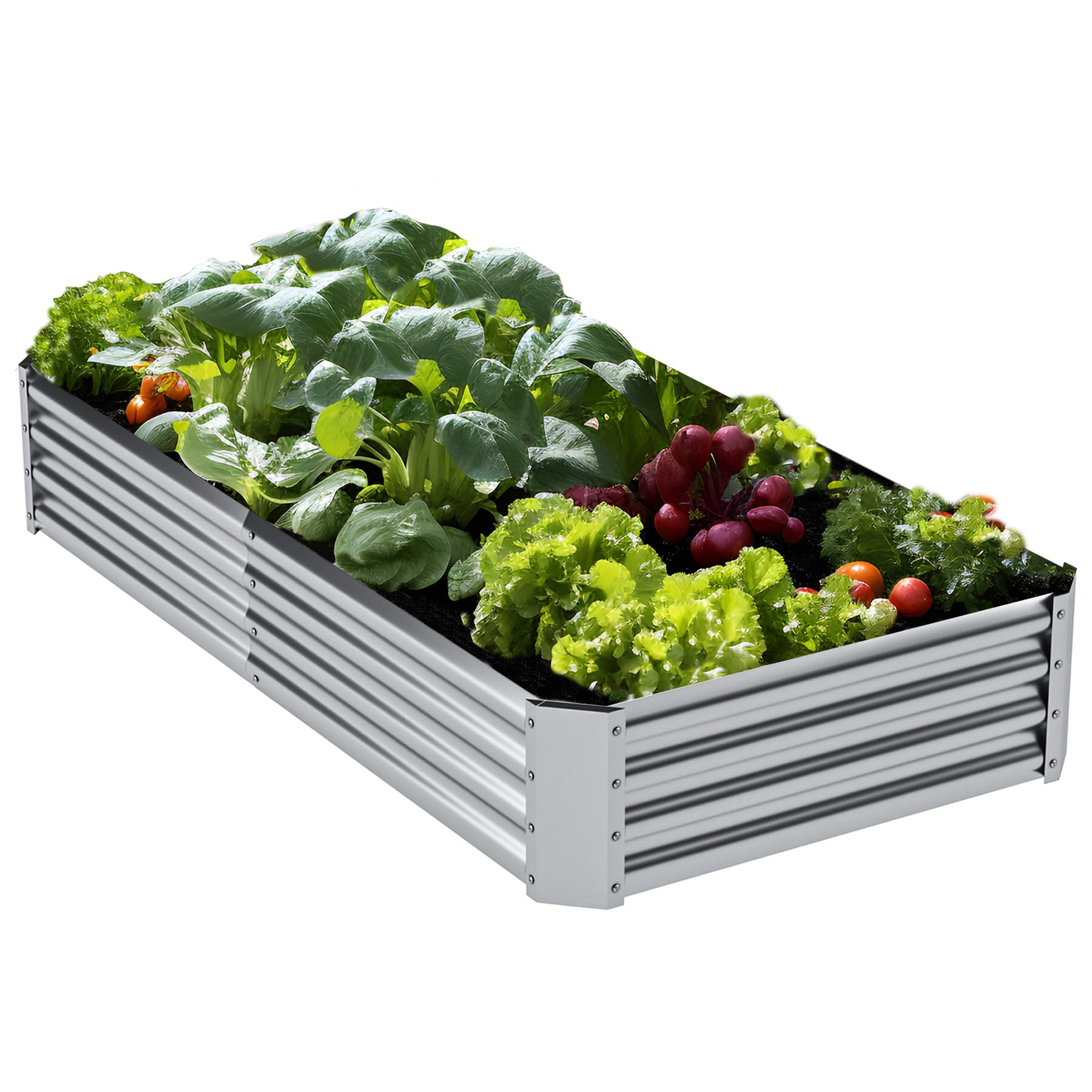 6x3x1ft Galvanized Metal Raised Garden Bed for Vegetables, Flowers, Herbs & Fruits - Outdoor Large Planter Box for Gardening, Backyard, Patio & Urban Farming