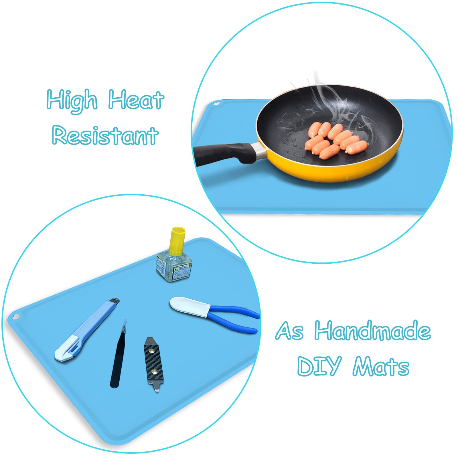 Non-Slip Silicone Baby Placemat for Toddlers - 2 Pack Light Green with Raised Edges | Waterproof & Easy Clean Kids Table Mat | Perfect for Restaurants, High Chairs & Home Dining