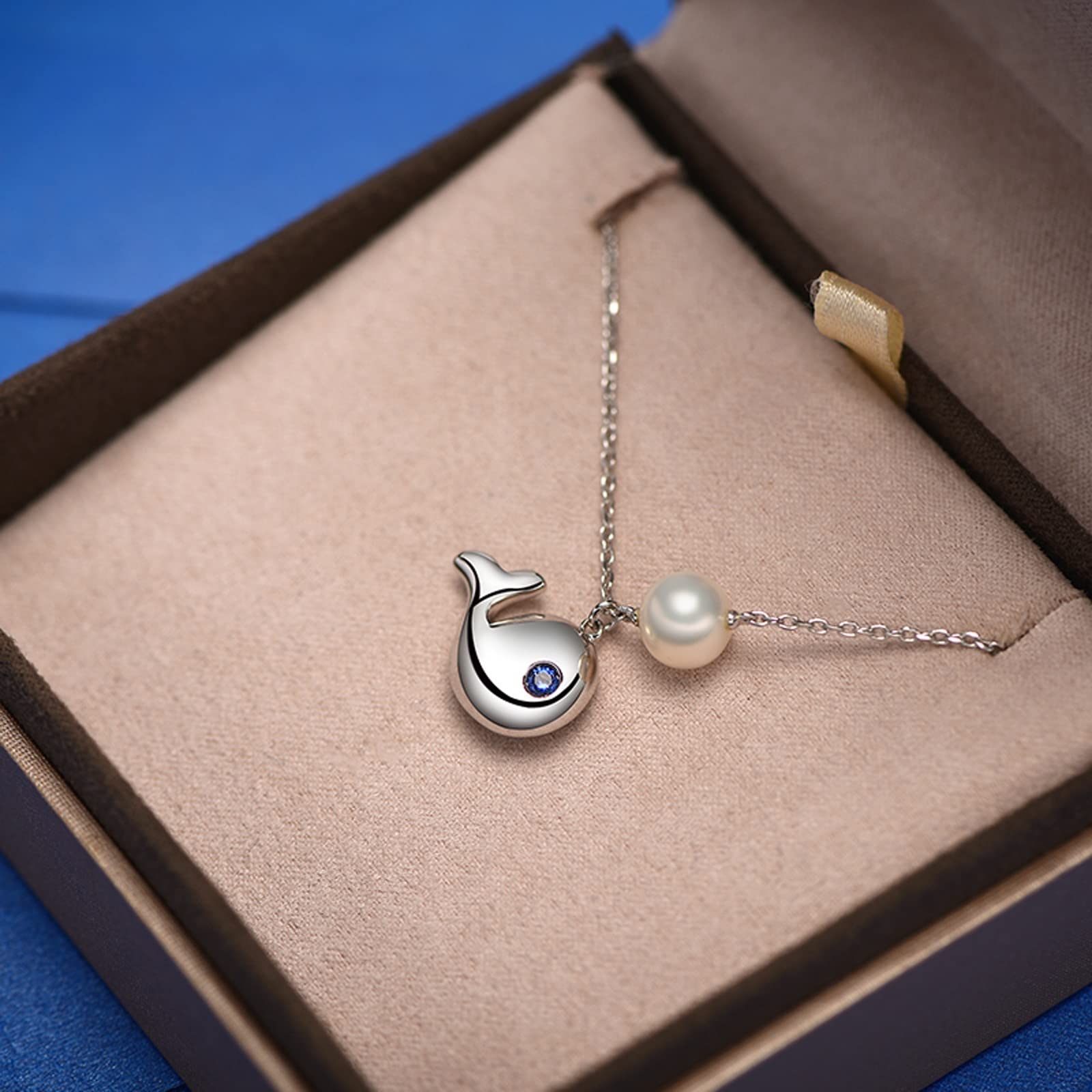 Sudemota 925 Sterling Silver Freshwater Pearl Necklace - 7-8mm Round Pearl Chain for Women, Fashion Jewelry Gift for Girlfriend, Birthday, Anniversary | Perfect for Date Night, Office Wear & Special Occasions