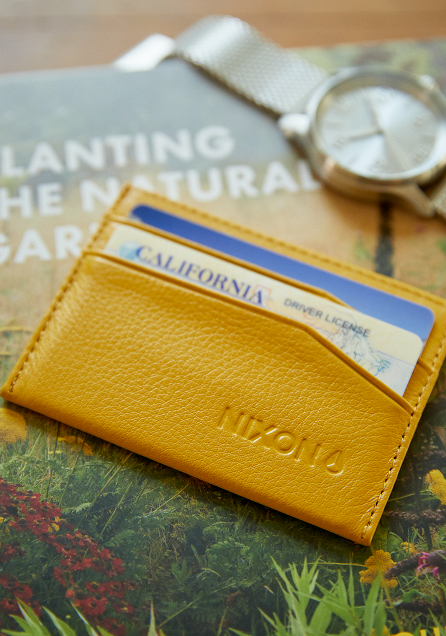 Premium Flaco Genuine Leather Card Wallet for Men & Women - Slim RFID Blocking Yellow Wallet - Perfect for Travel, Business & Everyday Use