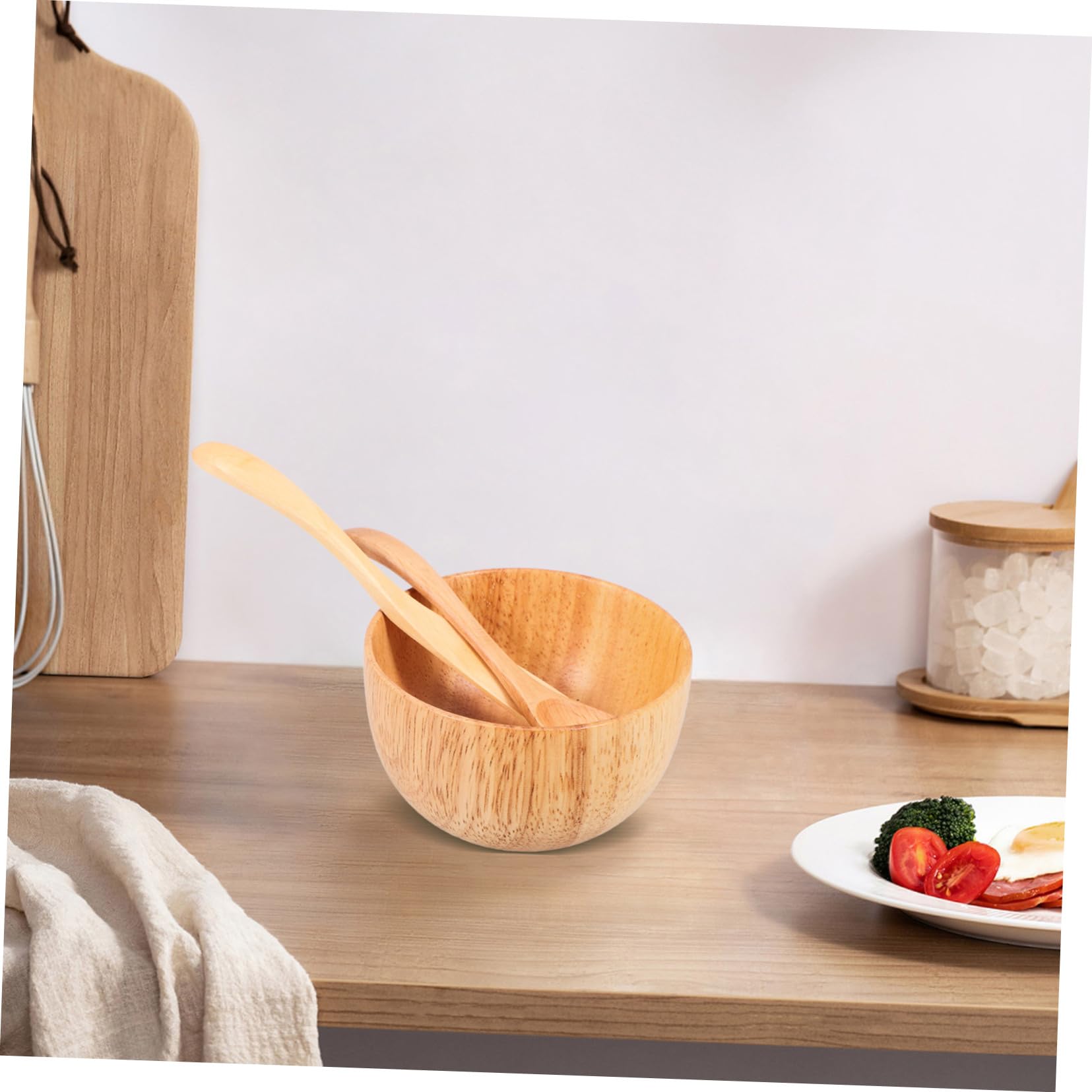 Didiseaon 1 Set Wooden Facial Mask Mixing Bowl & Spatula - DIY Skincare Tools for Clay Masks, Peel-off Masks & Beauty Treatments | Natural Wood Mask Bowl for Spa, Home Facial & At-Home Skincare Routine