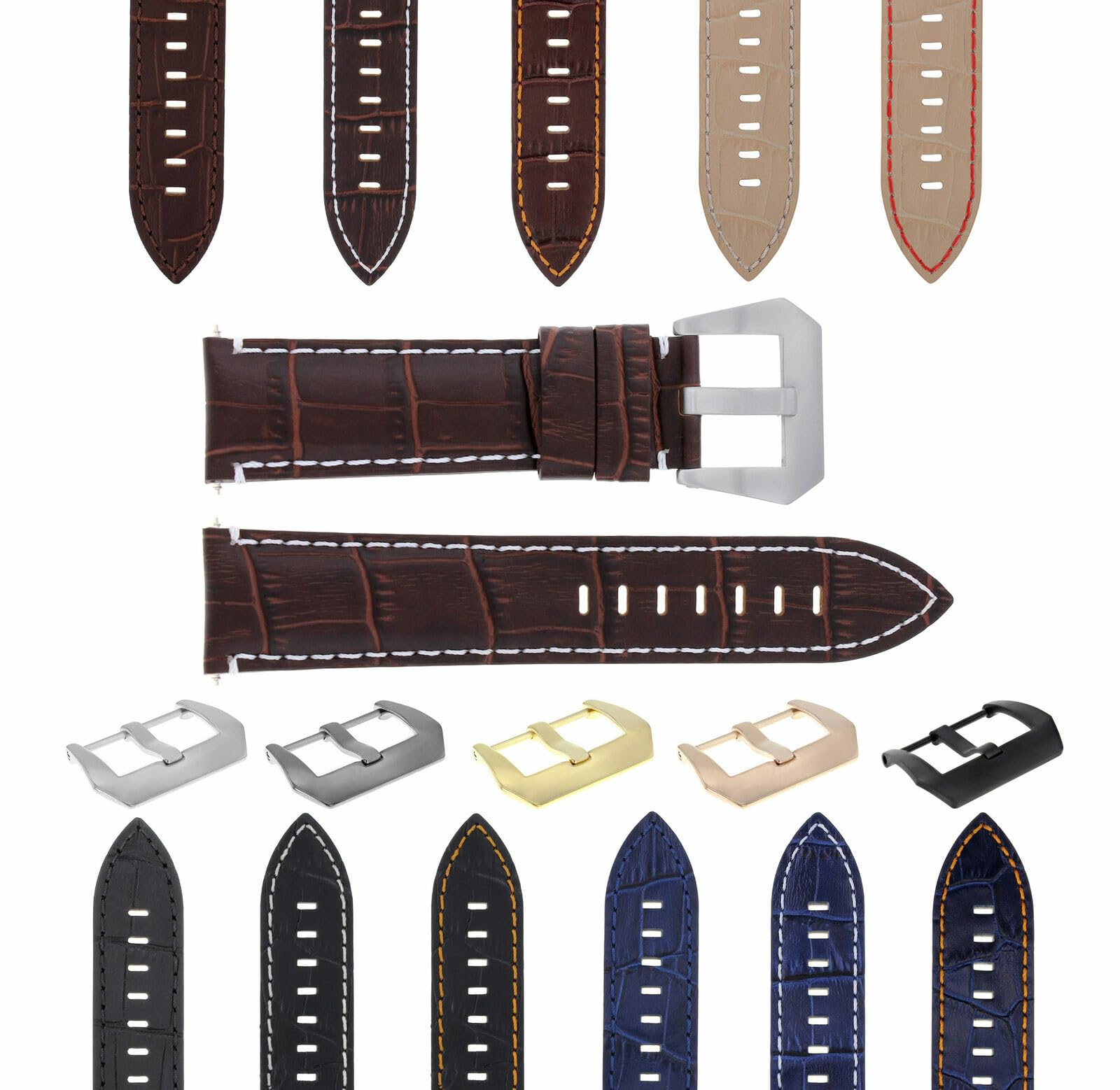 22-24mm Genuine Leather Watch Band Strap Replacement for Montblanc Timewalker Chrono - Durable & Stylish Watch Accessory for Business, Casual & Formal Occasions