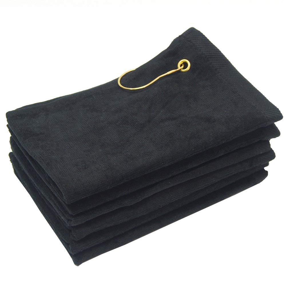 Georgia Bags 3-Pack Terry Velour Golf Towels - 11x18 Inch Premium Sports Towels with Corner Grommet & Hook - Absorbent Gym, Golf, Tennis & Workout Towels for Athletes