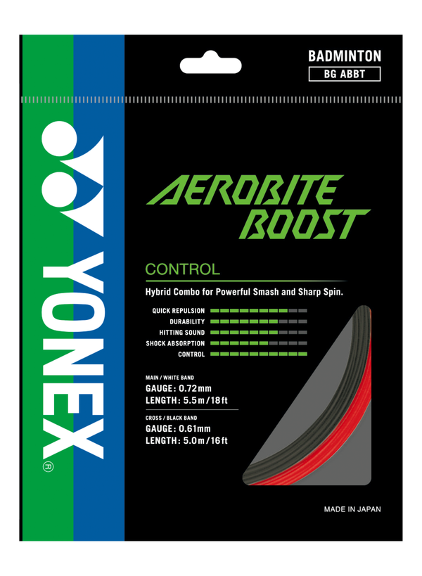Yonex Aerobite Boost Badminton String - High Performance Badminton Racket String for Power & Control - Perfect for Competitive Play & Training