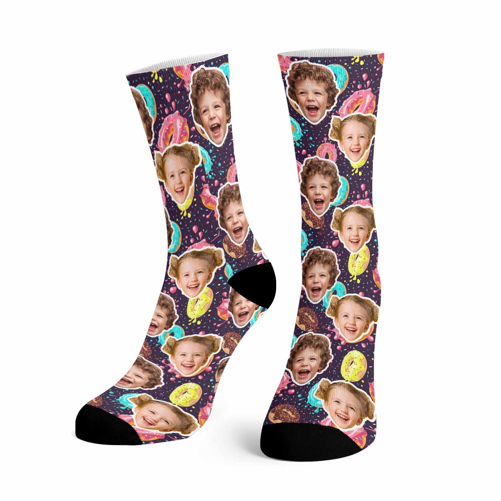 Custom Photo Socks for Men & Women - Personalized Funny Crew Socks with 1-3 Pictures - Unique Gift Idea for Birthday, Anniversary & Couples - Artsadd Custom Face Socks for Christmas, Valentine's Day & Special Occasions