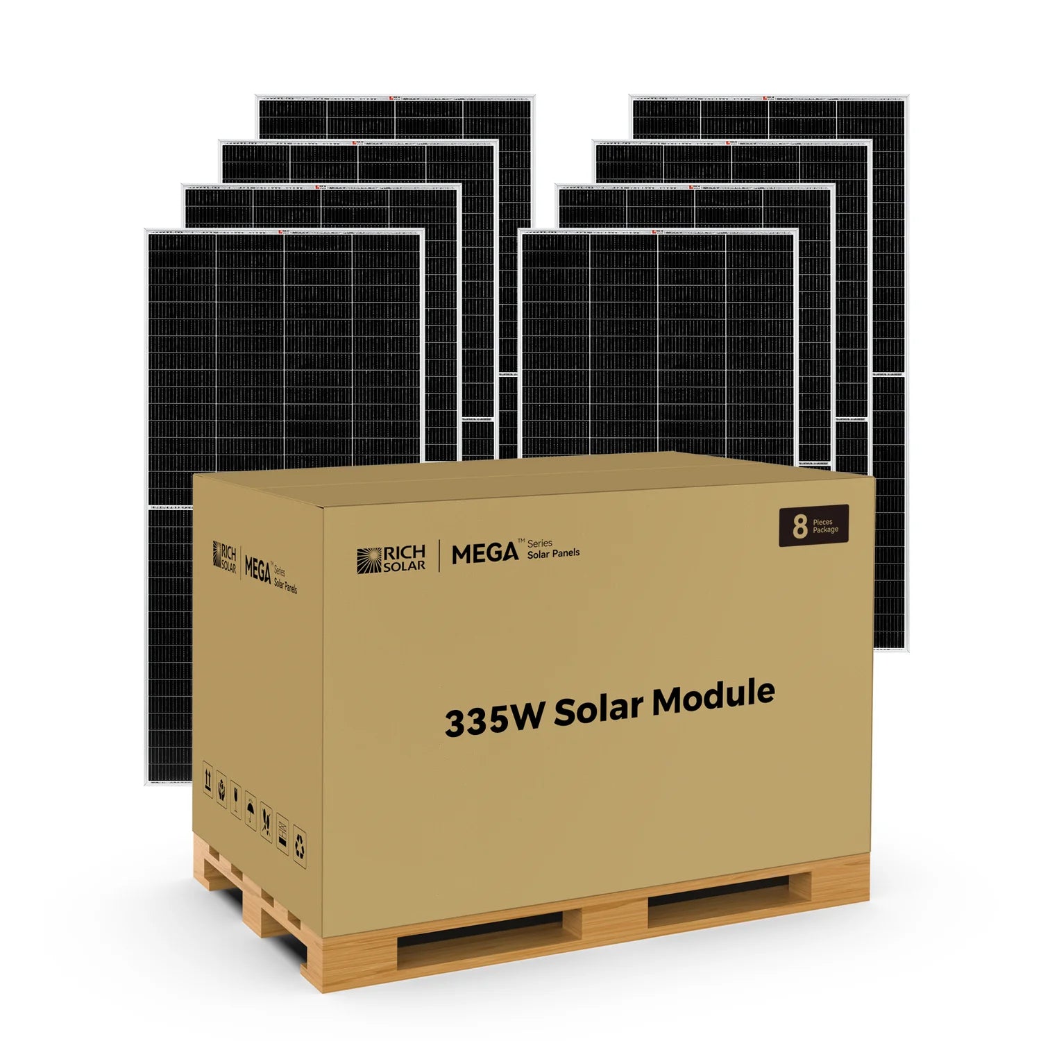 Rich Solar MEGA 335 Watt Monocrystalline Solar Panel - High Efficiency 24V Solar Panel for RV, Boat, Off-Grid & Home Use - Weather Resistant Solar Power Solution for Camping & Emergency Backup